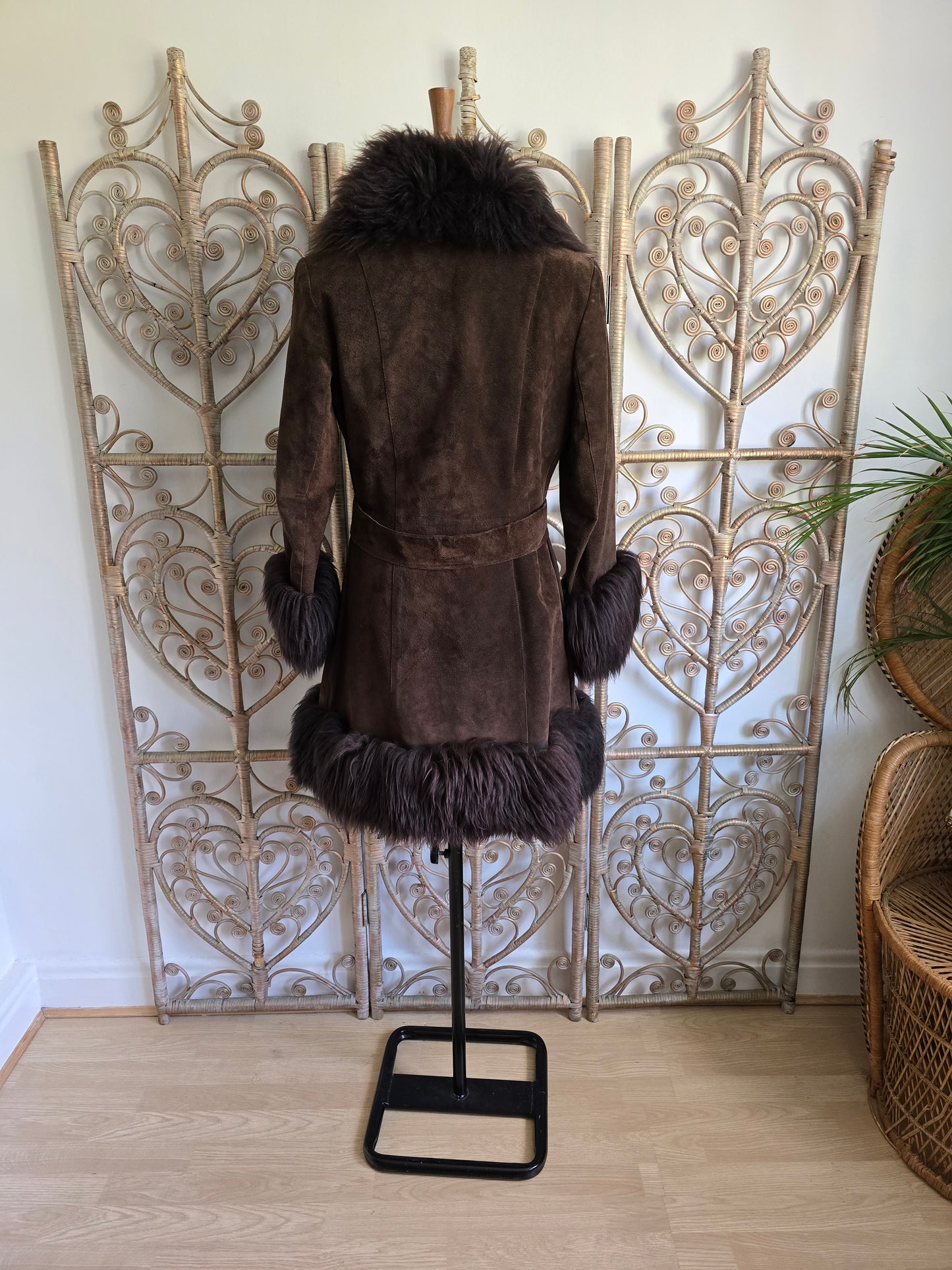 Vintage suede Sheepskin coat S