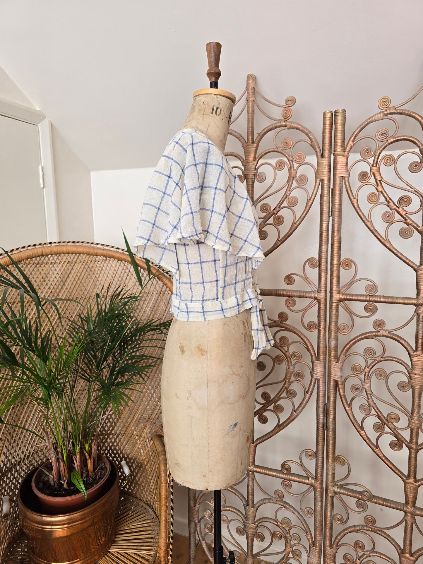 Vintage cheesecloth crop blouse
