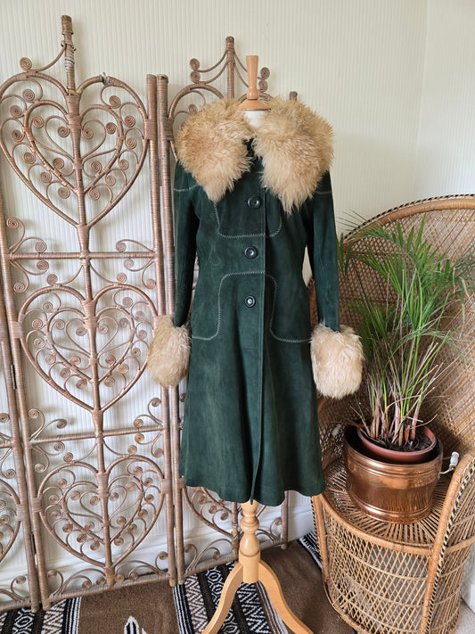 Vintage green suede coat