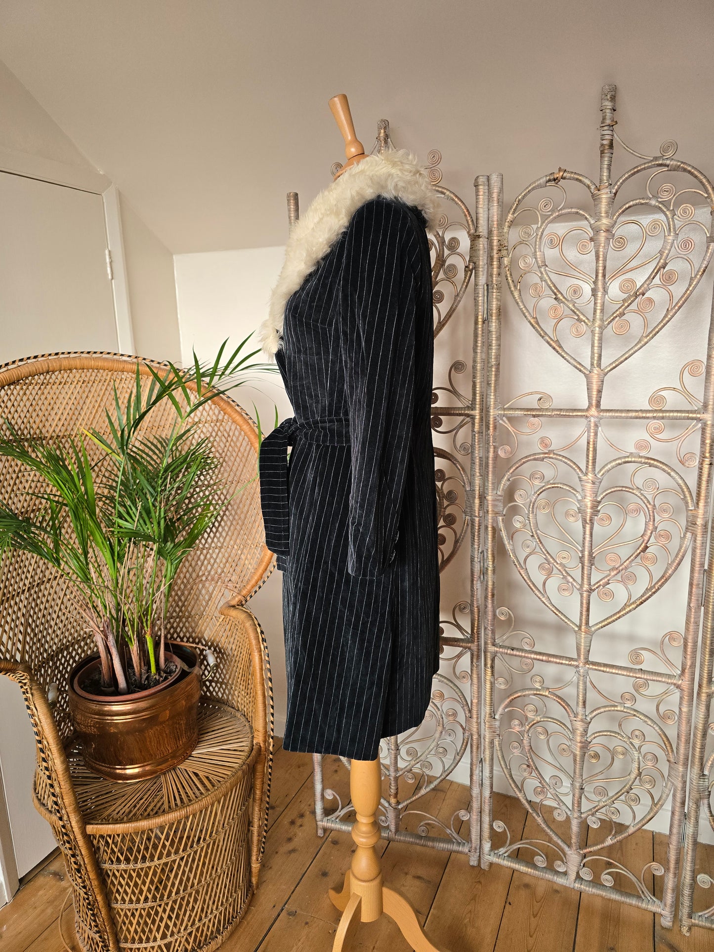 Vintage pinstripe velvet coat