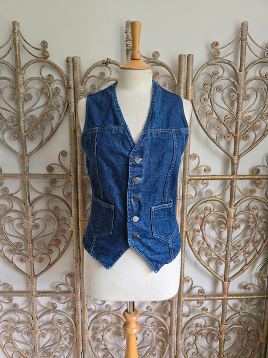 Vintage denim waistcoat