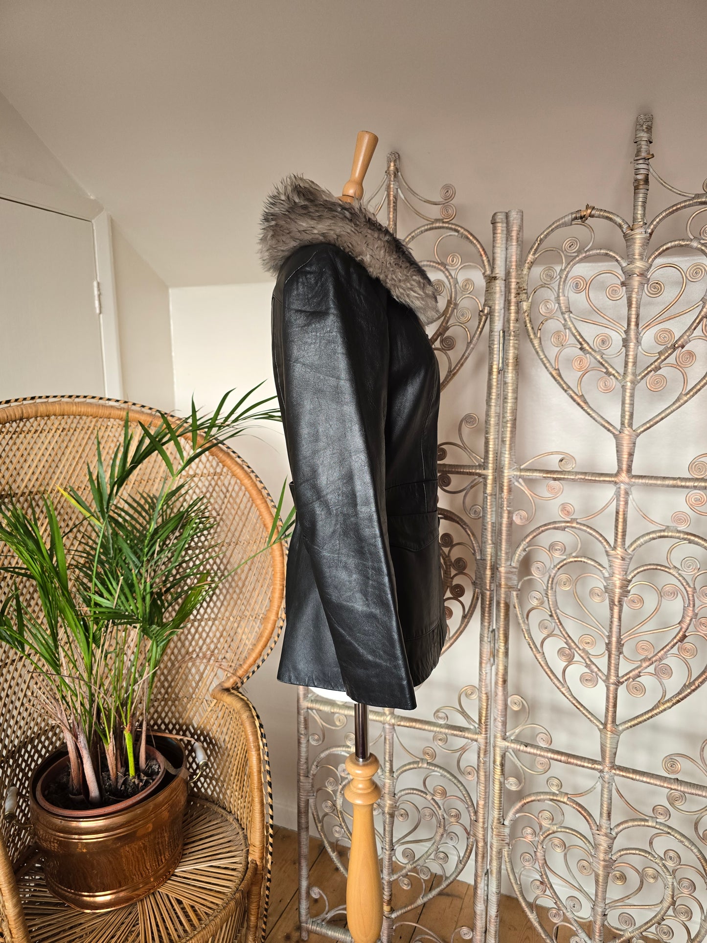 Vintage leather 70s coat