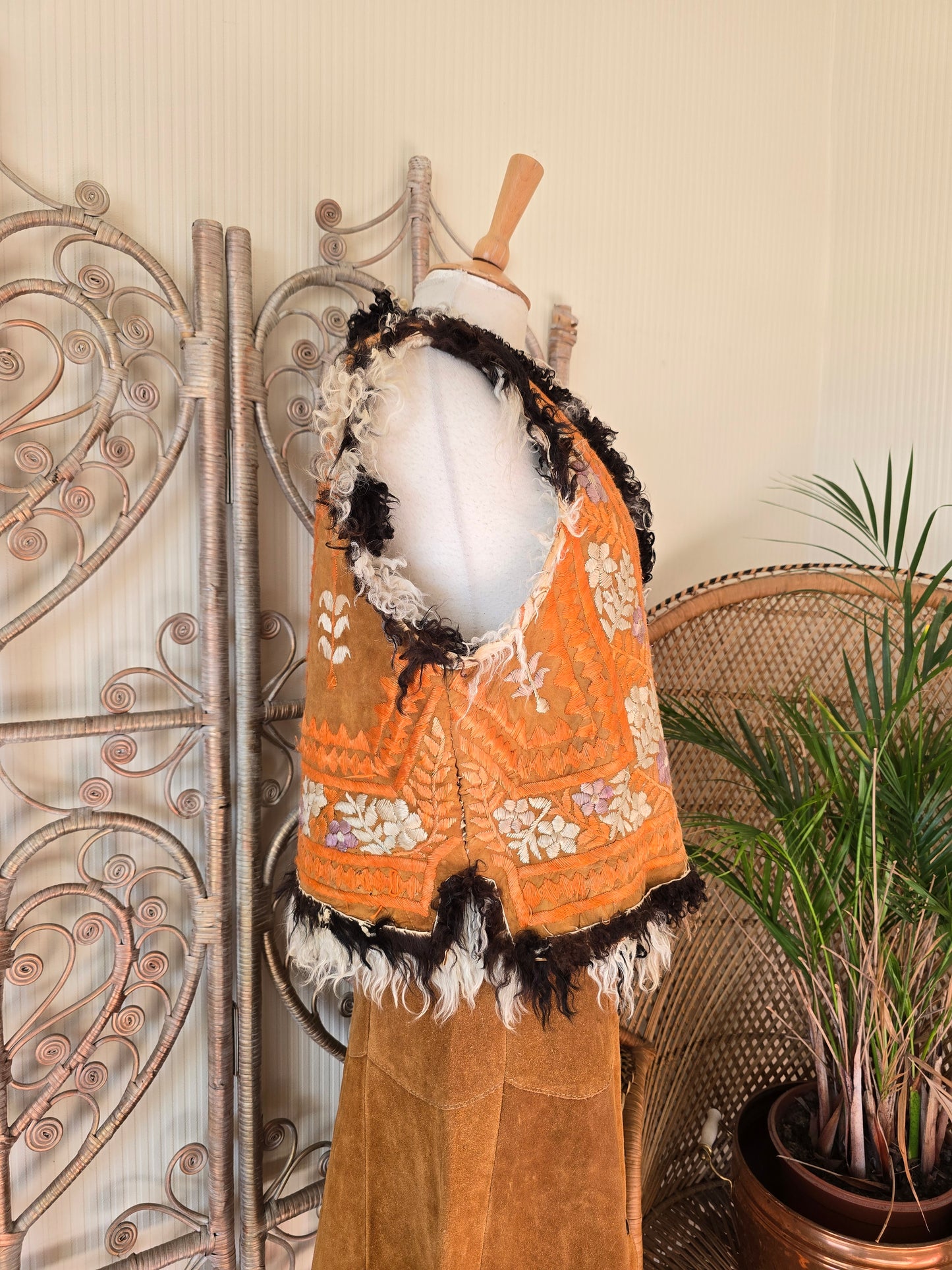 Vintage embroidered afghan waistcoat