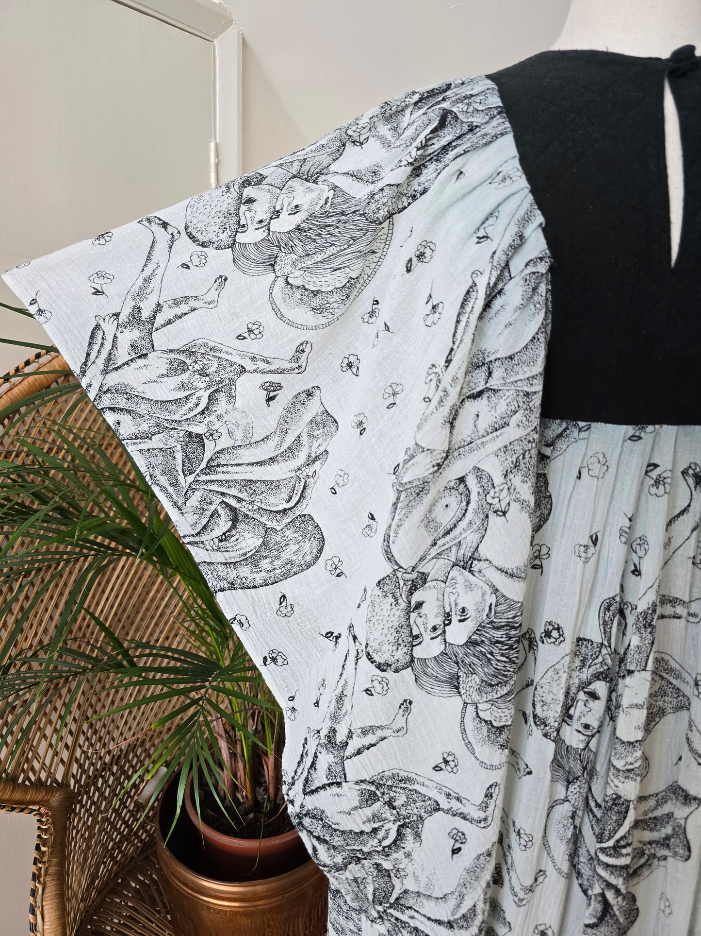 Vintage Ayesha Davar Indian cotton maxi dress