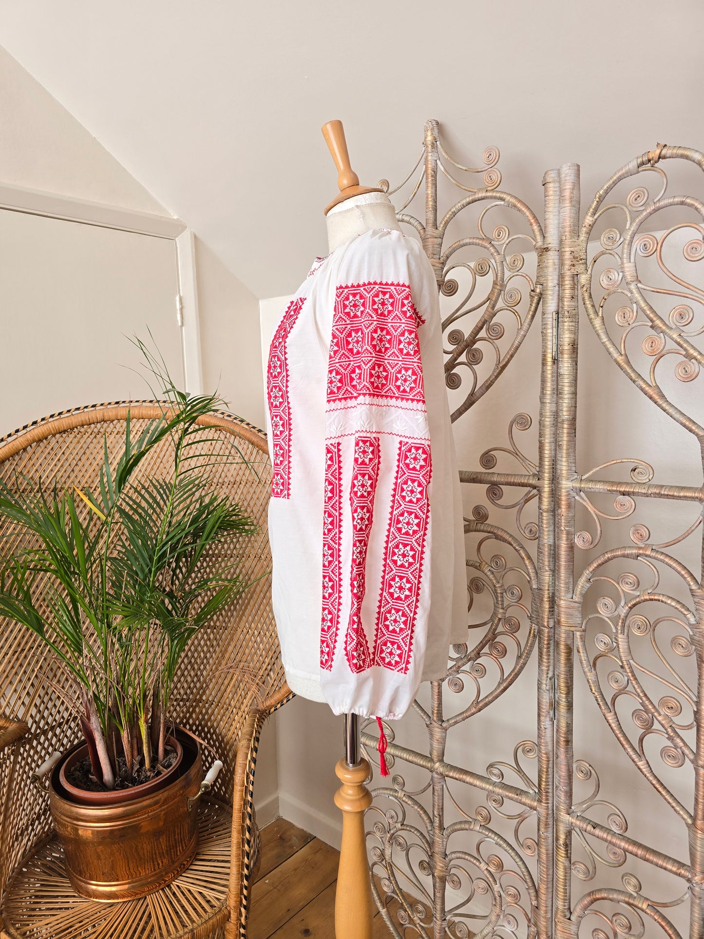 Vintage Romanian embroidered blouse