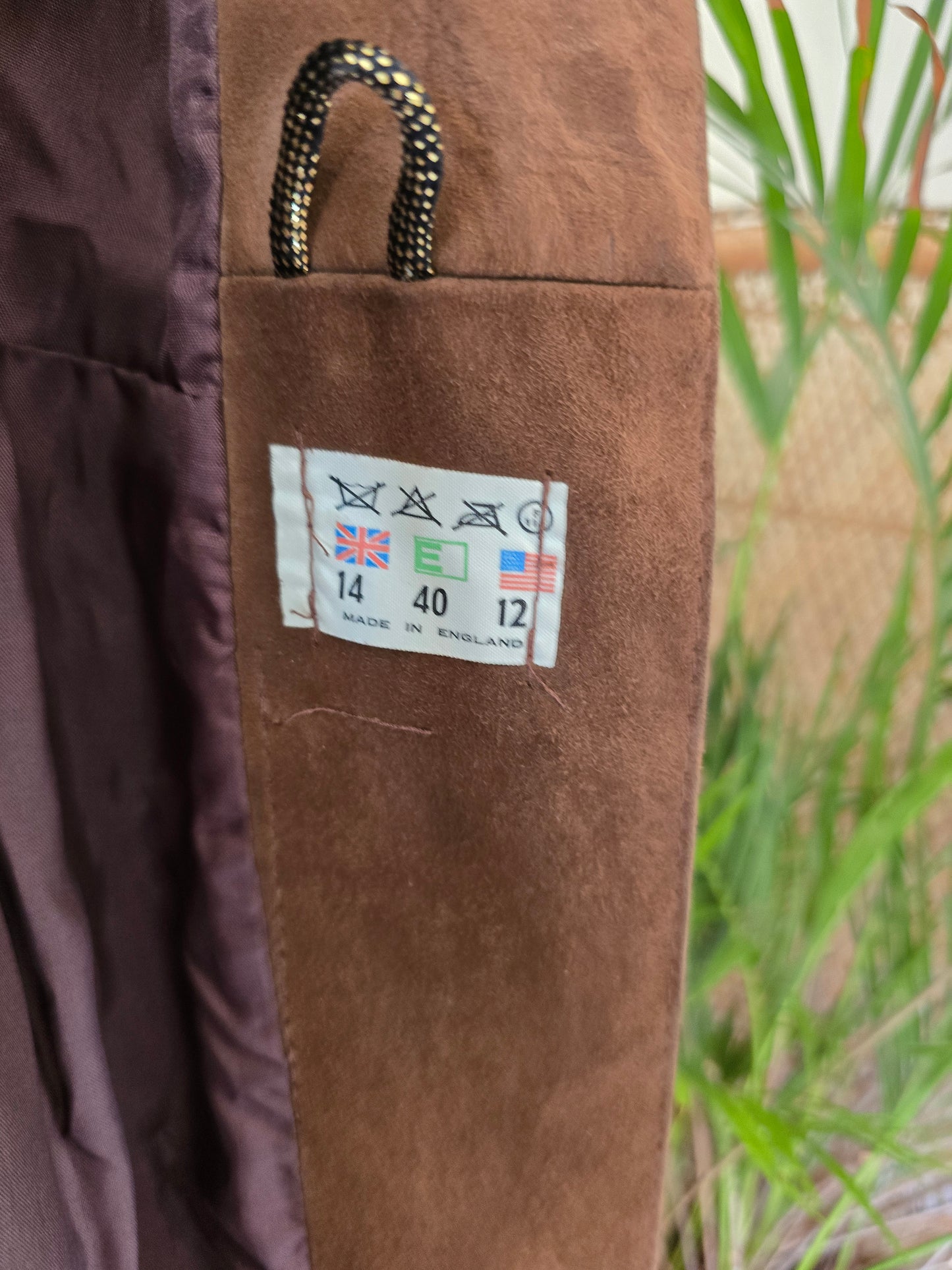 Vintage suede Sheepskin trim coat