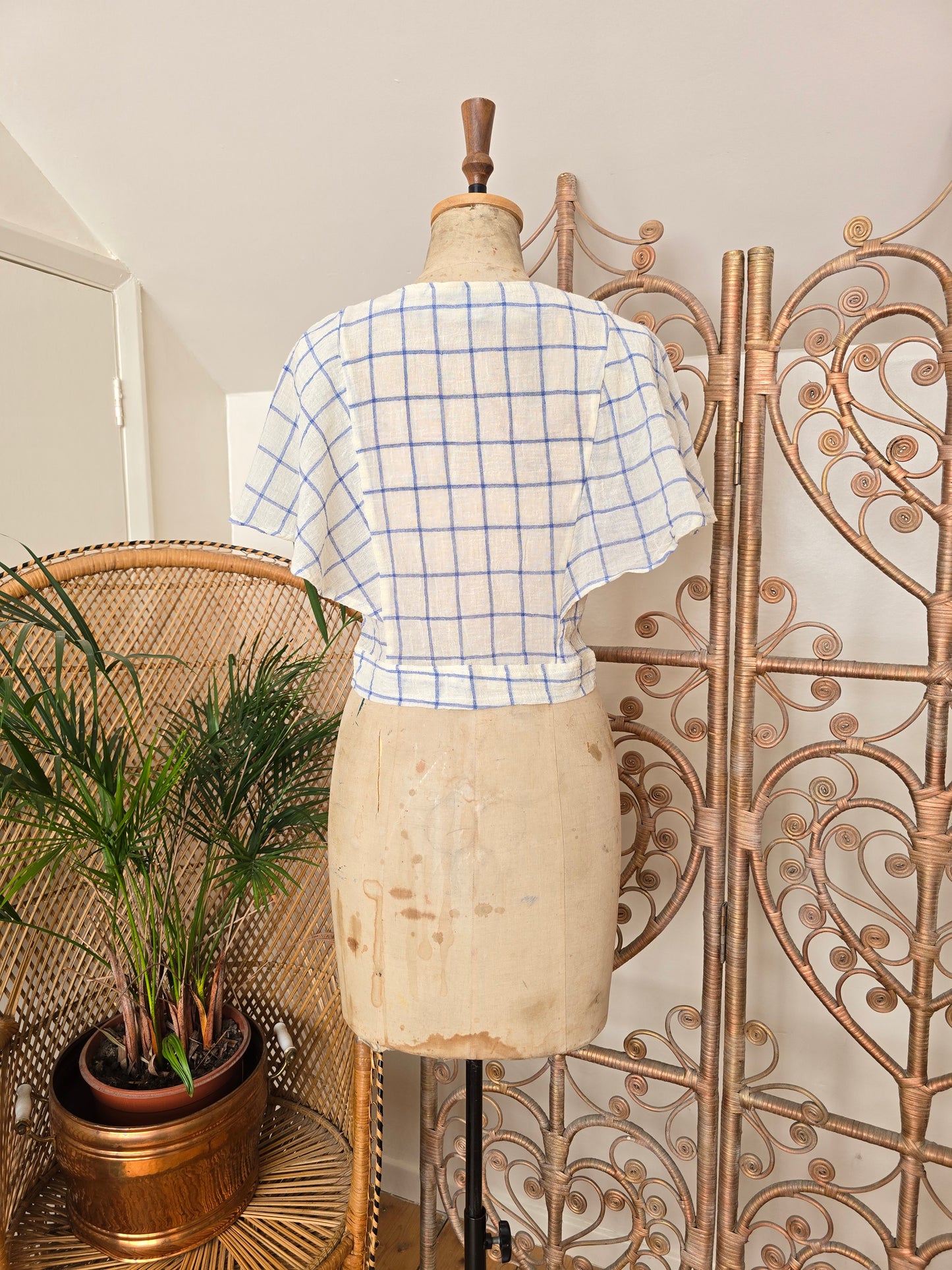 Vintage cheesecloth crop blouse