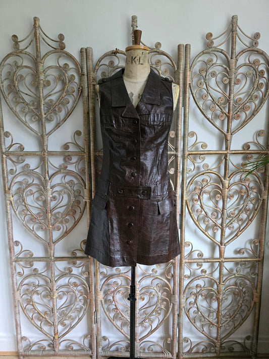 Vintage 60s leather dress