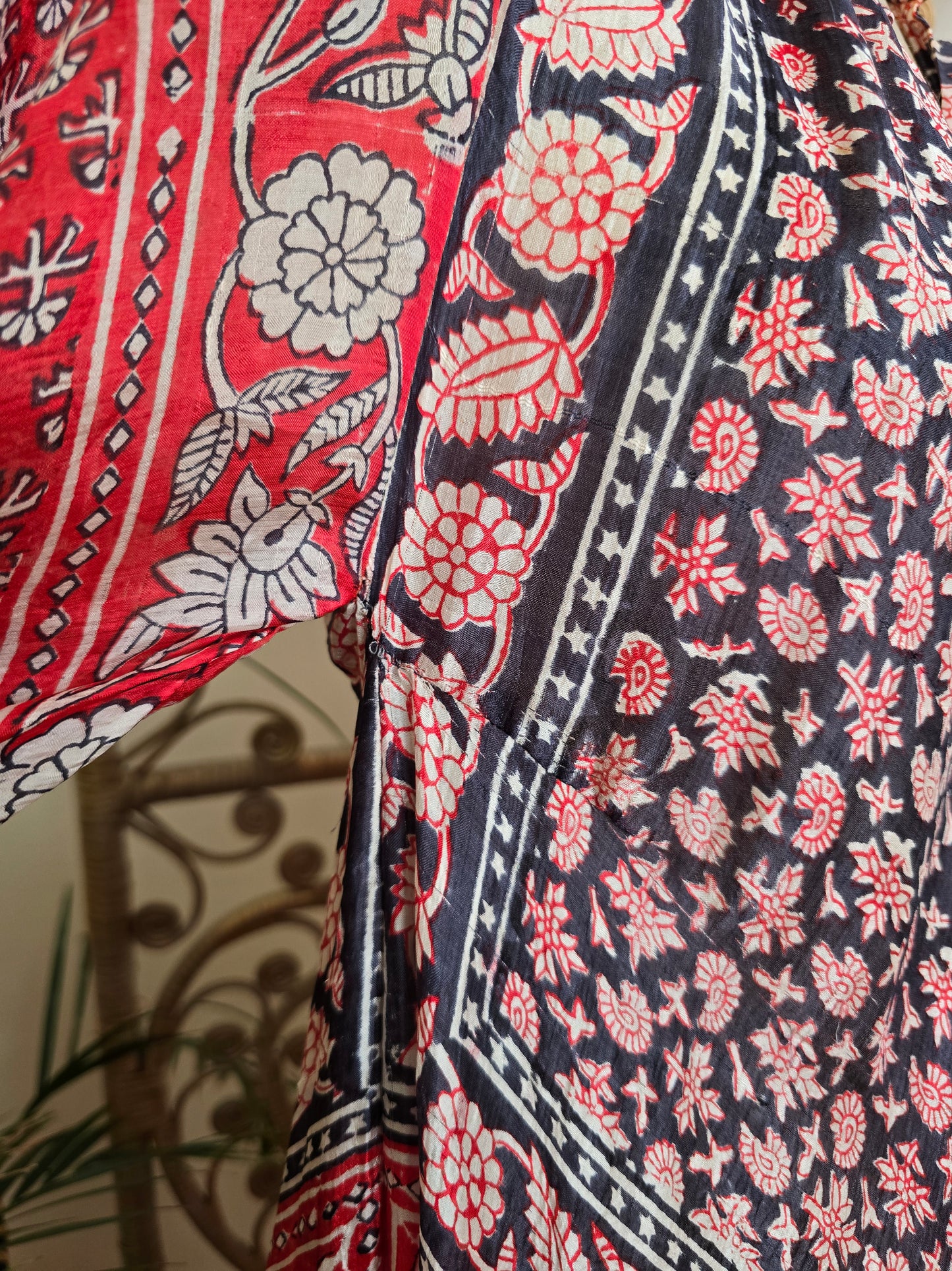 Vintage silk Indian kaftan dress