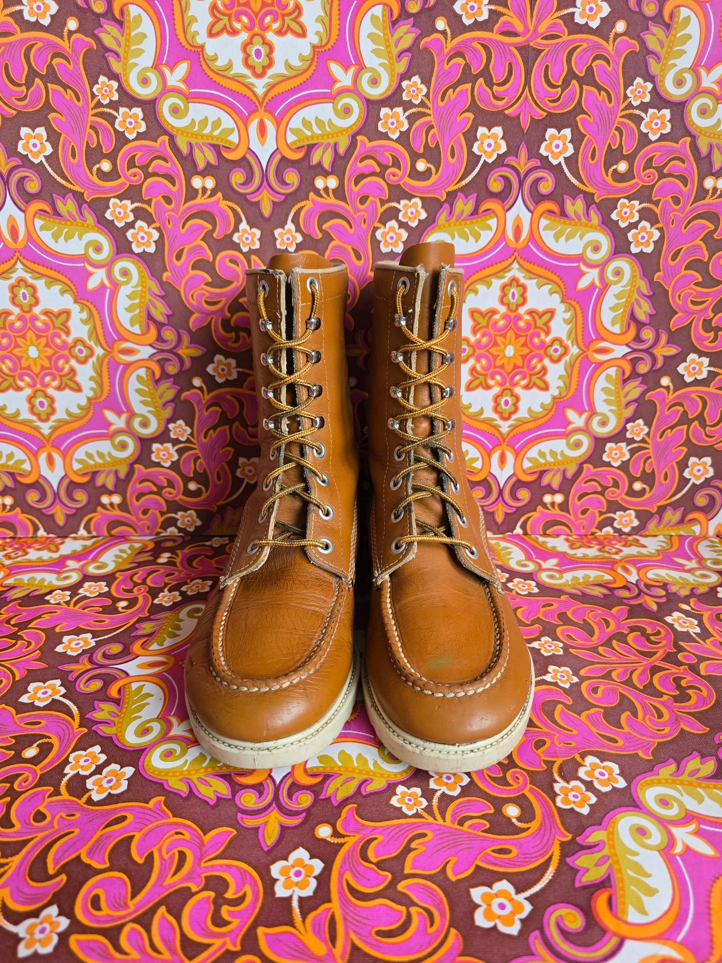 Vintage ankle lace leather boots size uk 6 Eur 39 us 8