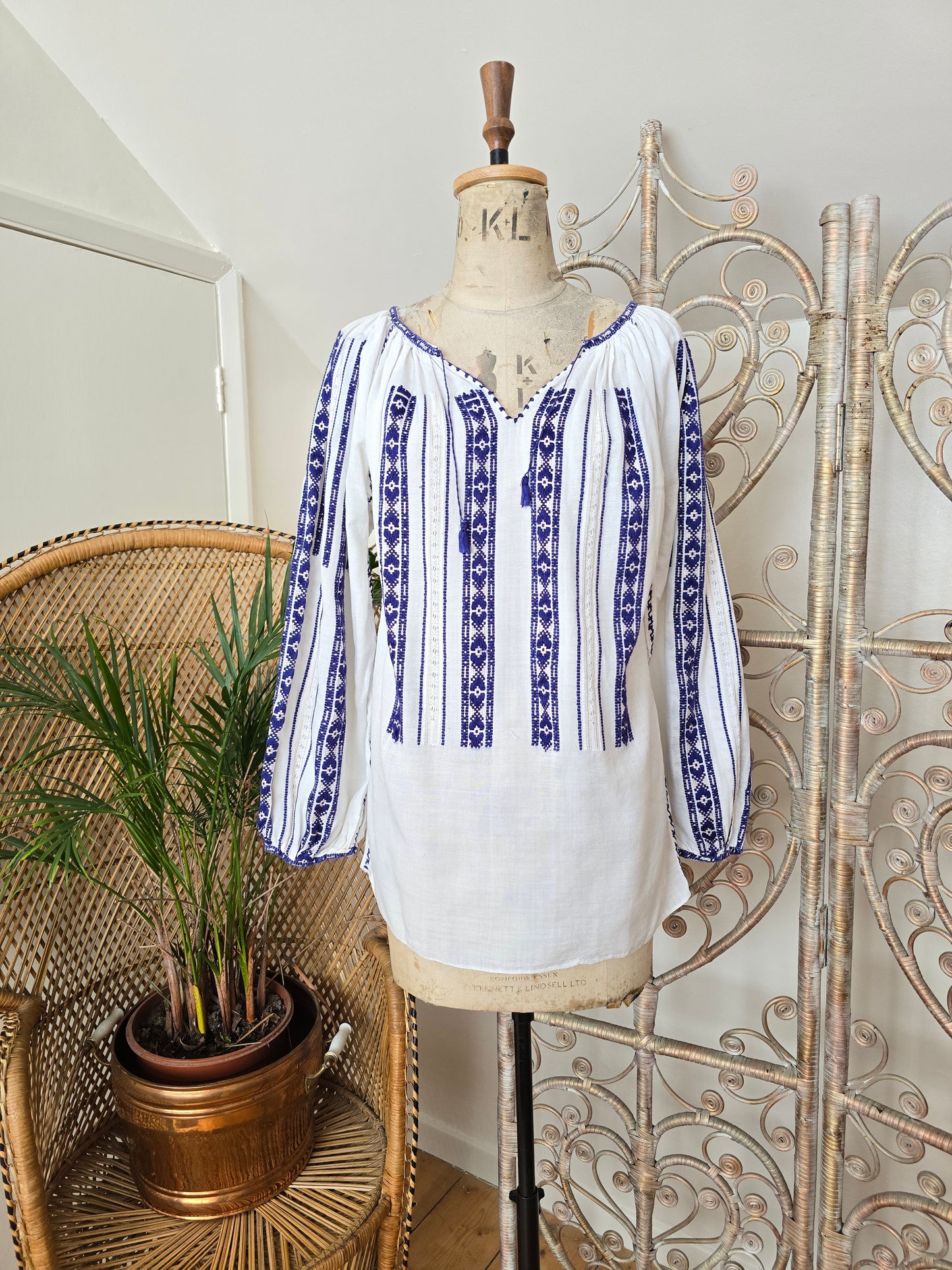 Vintage Romanian embroidered blouse