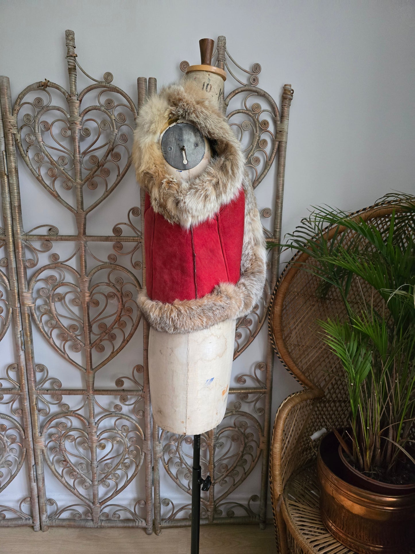 Vintage sheepskin waistcoat