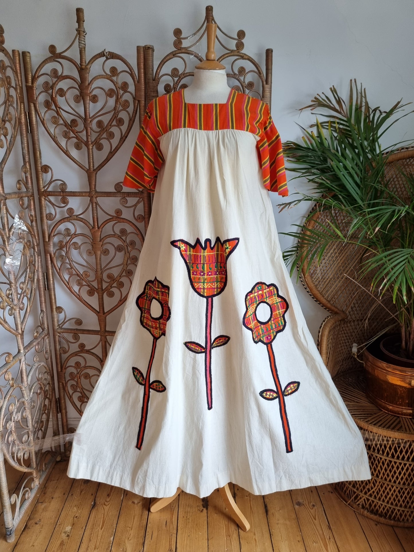 Vintage applique patchwork dress
