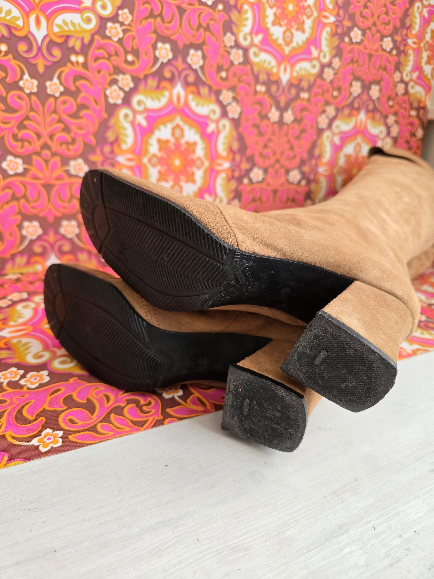 Vintage over the knee suede leather boots size uk 5/6  Eur 38/39 us 7/8