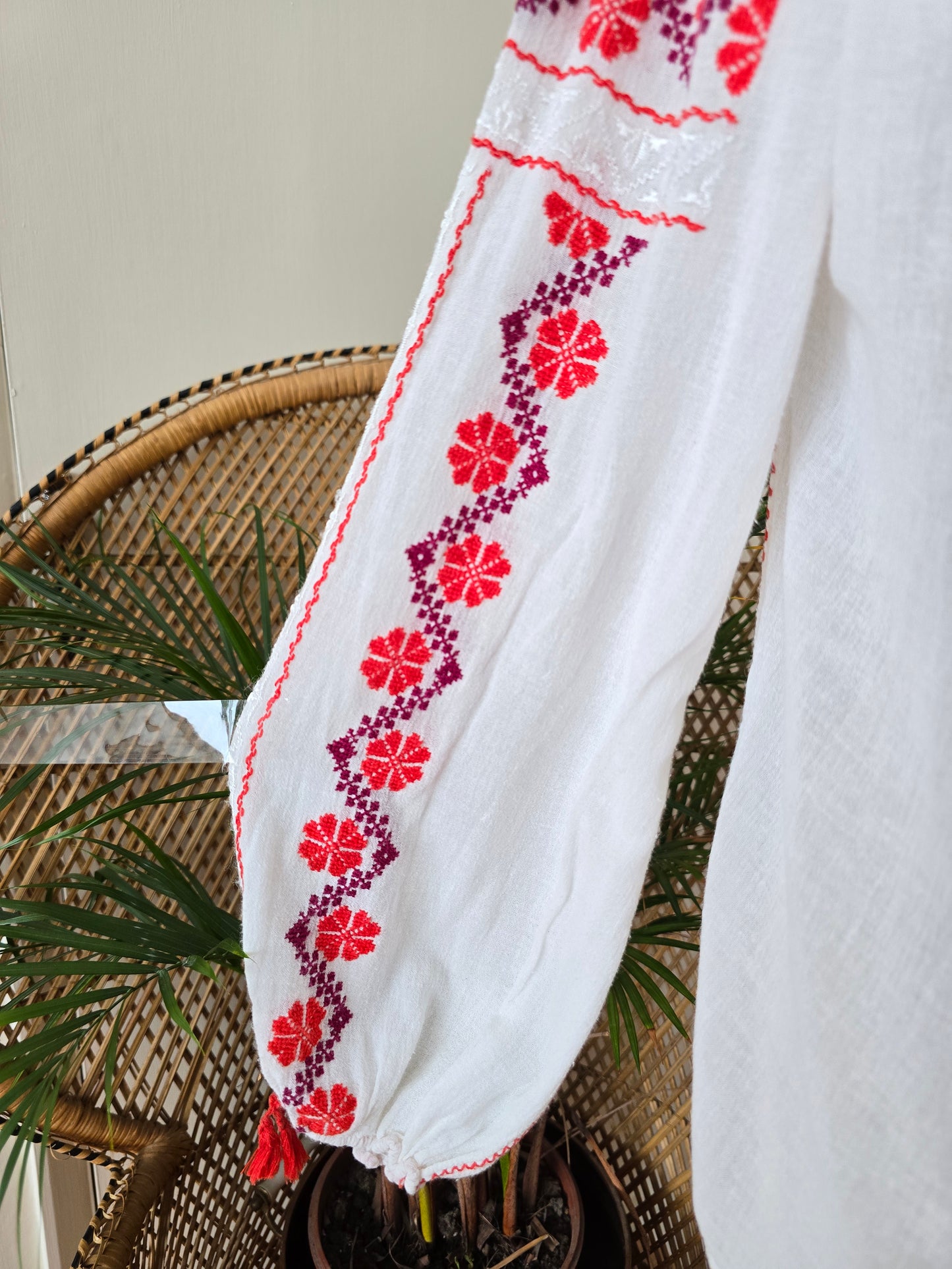 Vintage embroidered cheesecloth blouse