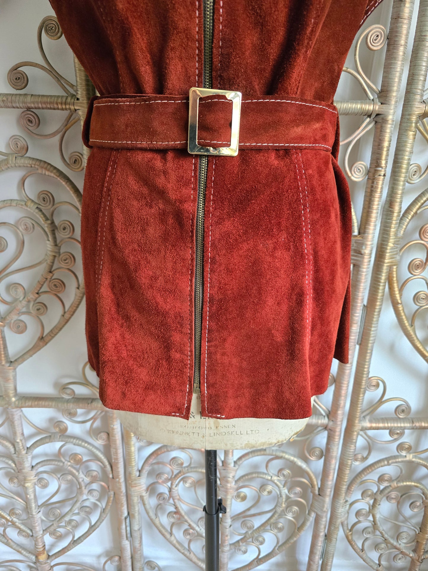 Vintage suede tunic waistcoat