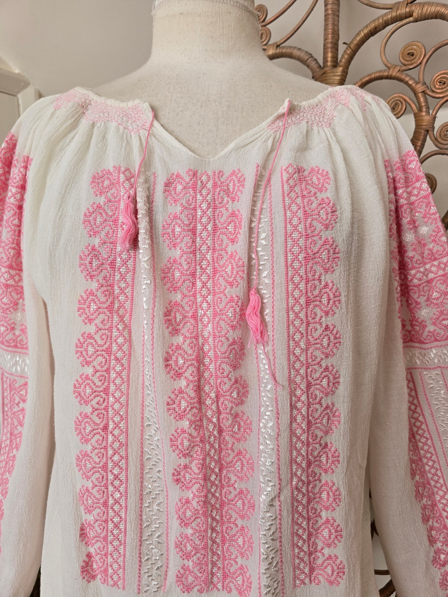 Vintage Romanian cheesecloth blouse