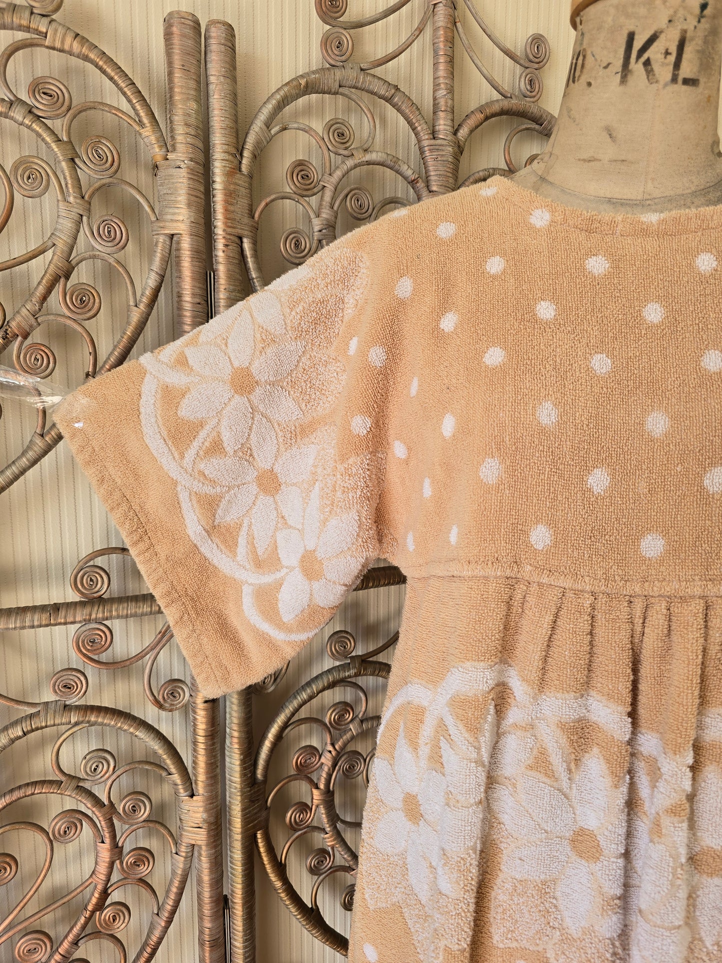 Vintage towelling kaftan dress