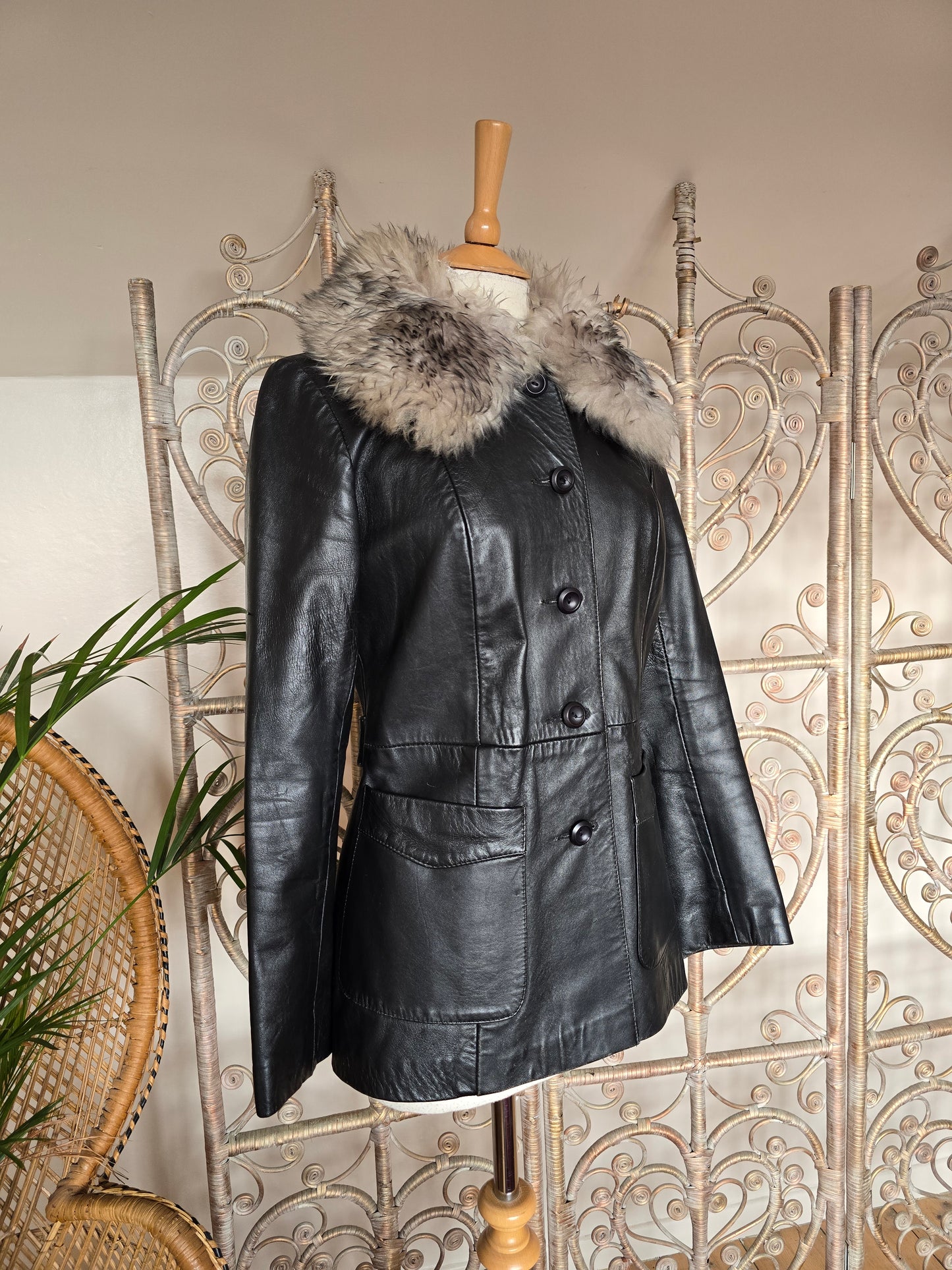 Vintage leather 70s coat