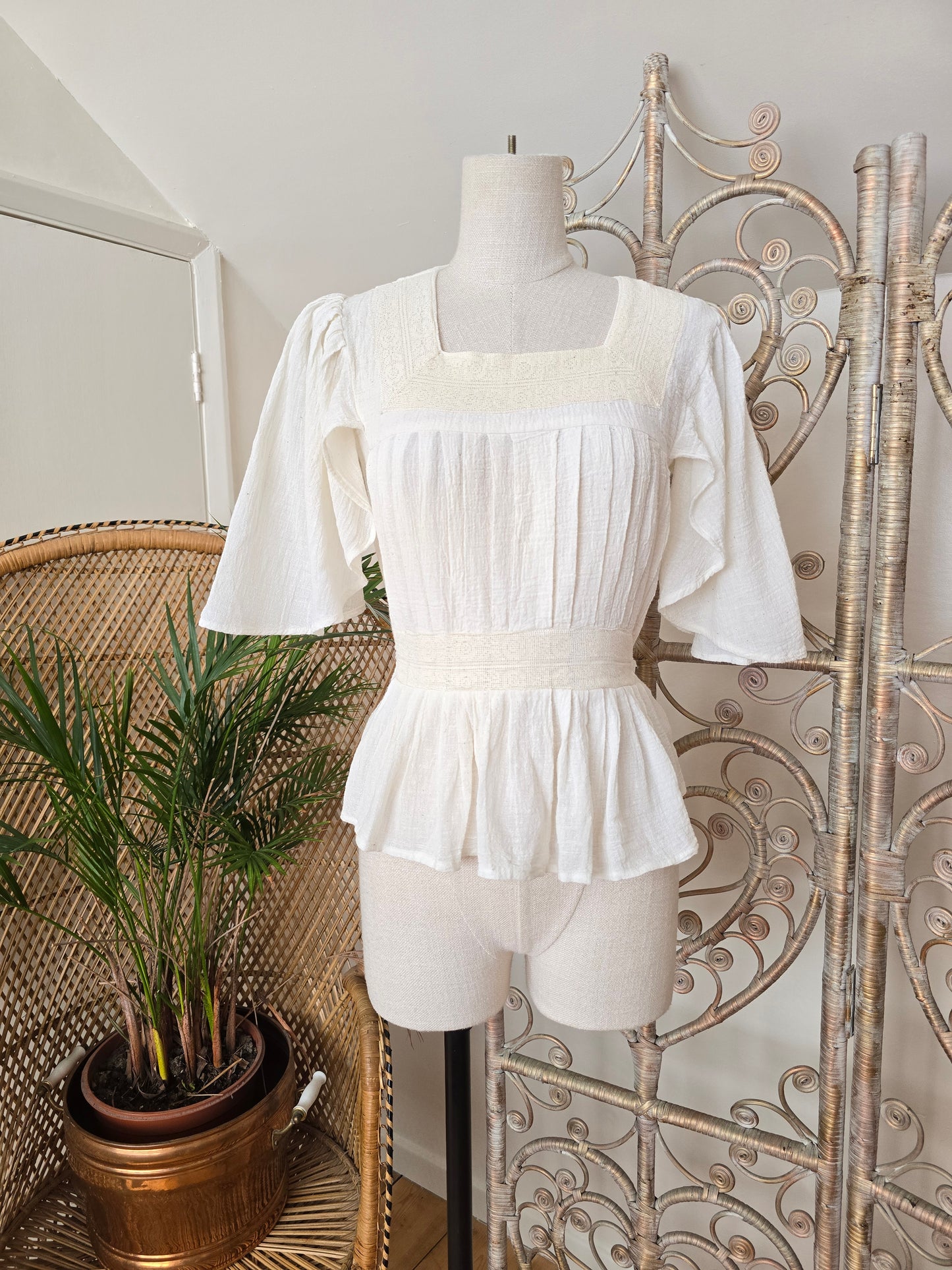 Vintage cheesecloth cotton blouse