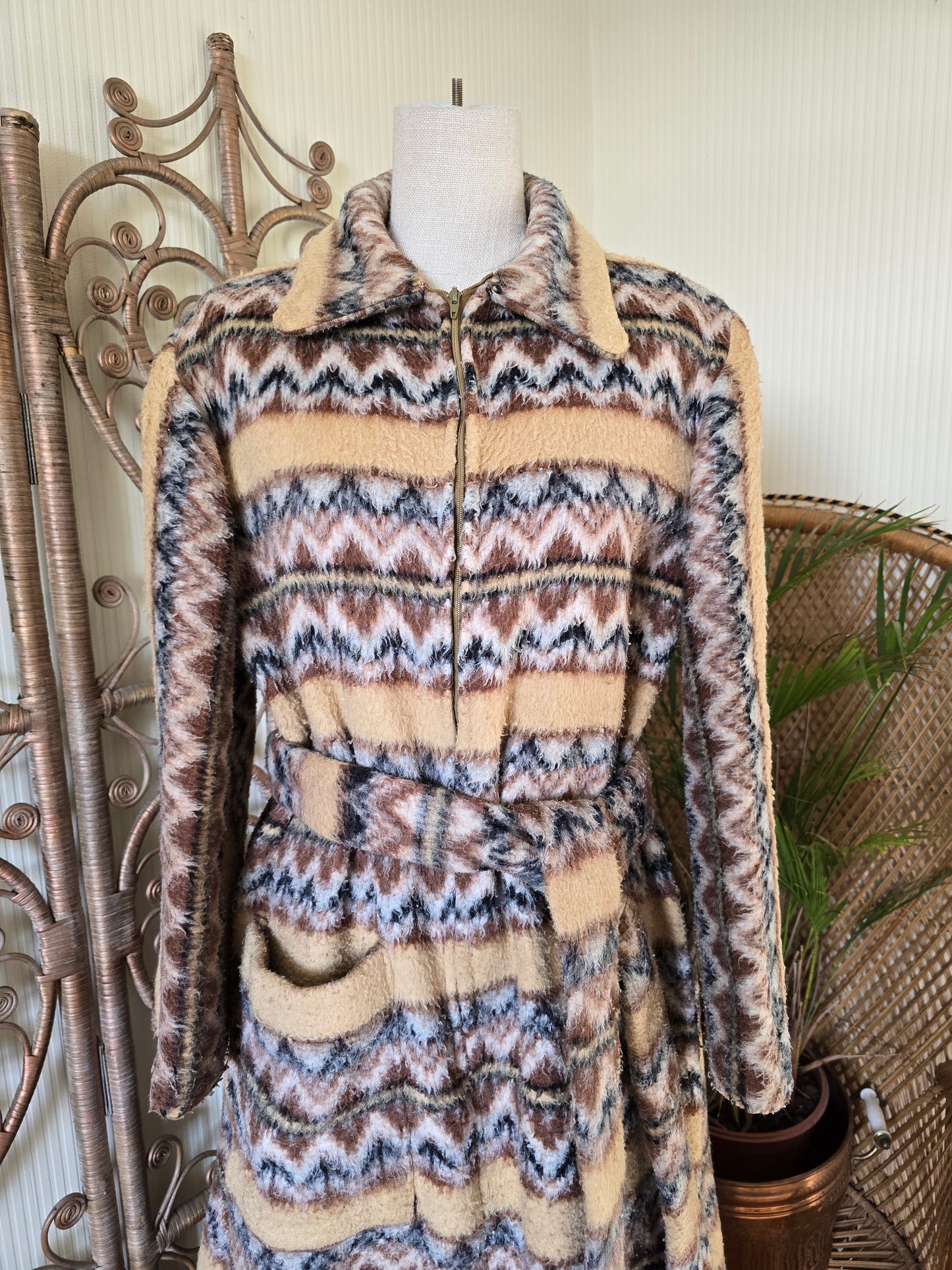 Vintage blanket 70s dress