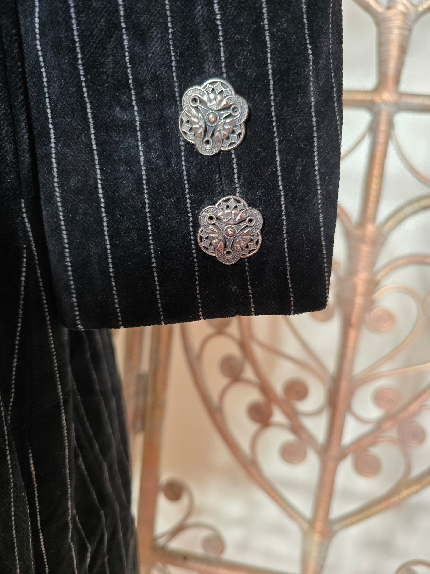 Vintage pinstripe velvet coat