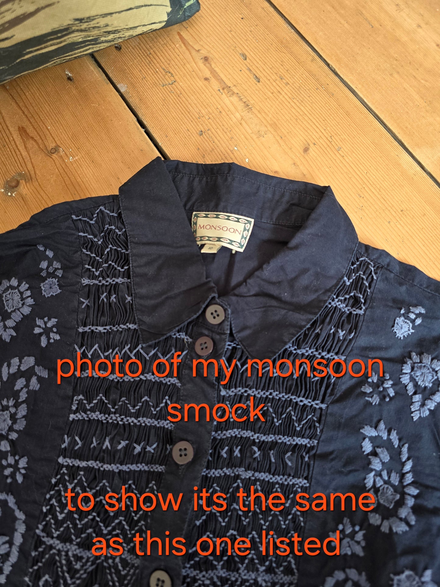Vintage Monsoon shirring smock dress