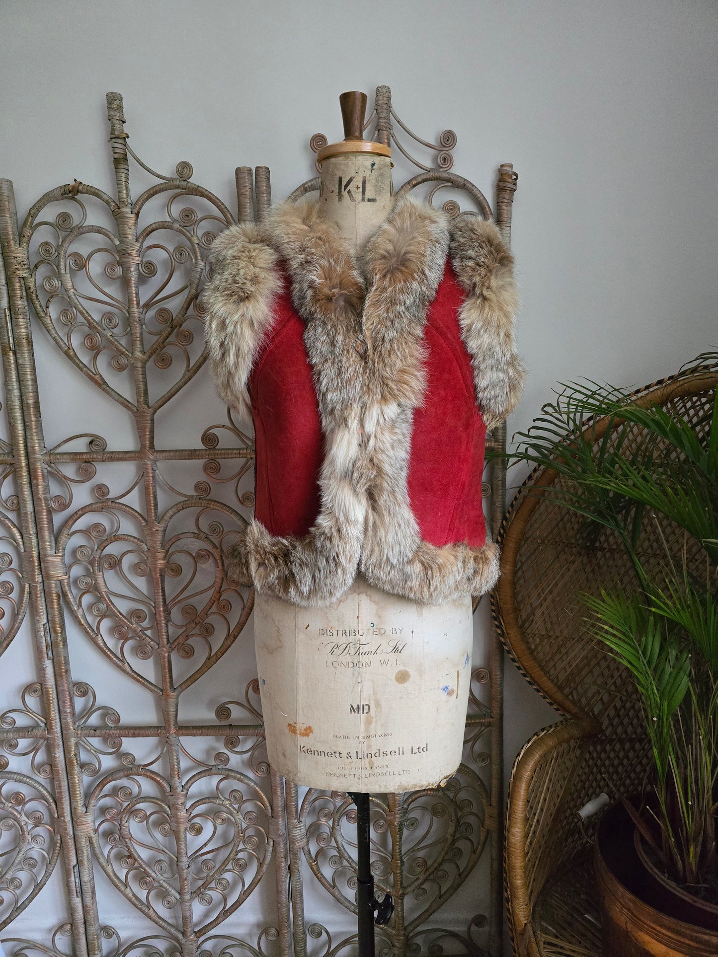 Vintage sheepskin waistcoat