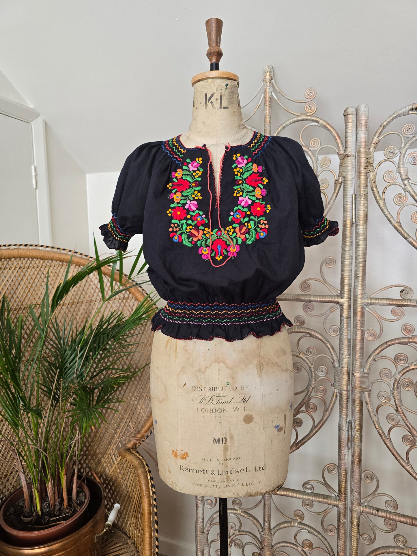 Vintage Hungarian embroidered blouse