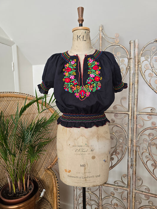 Vintage Hungarian embroidered blouse