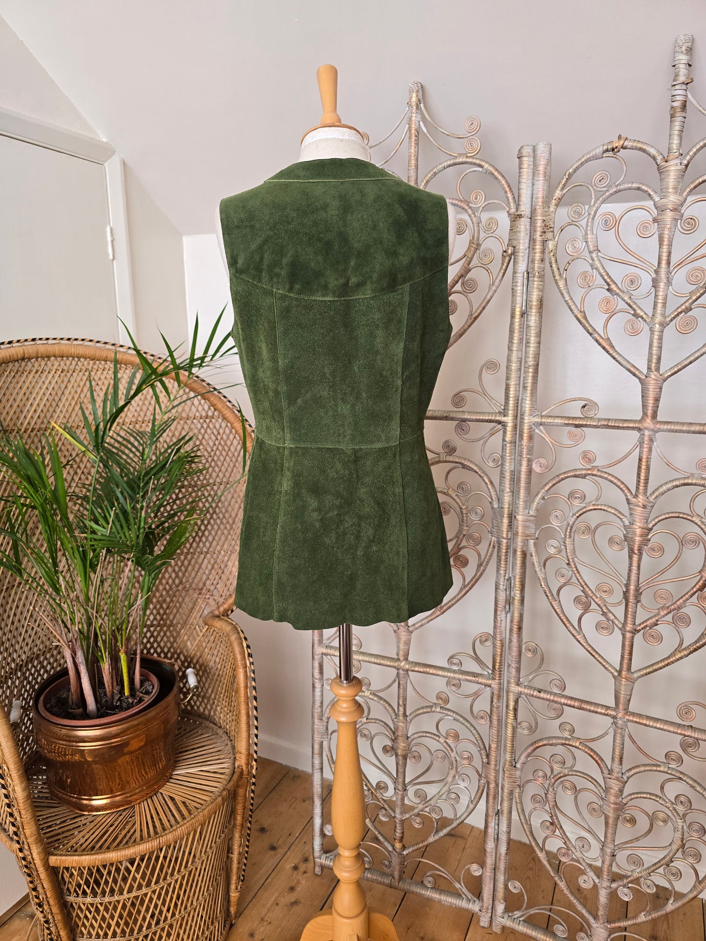 Vintage suede tunic waistcoat