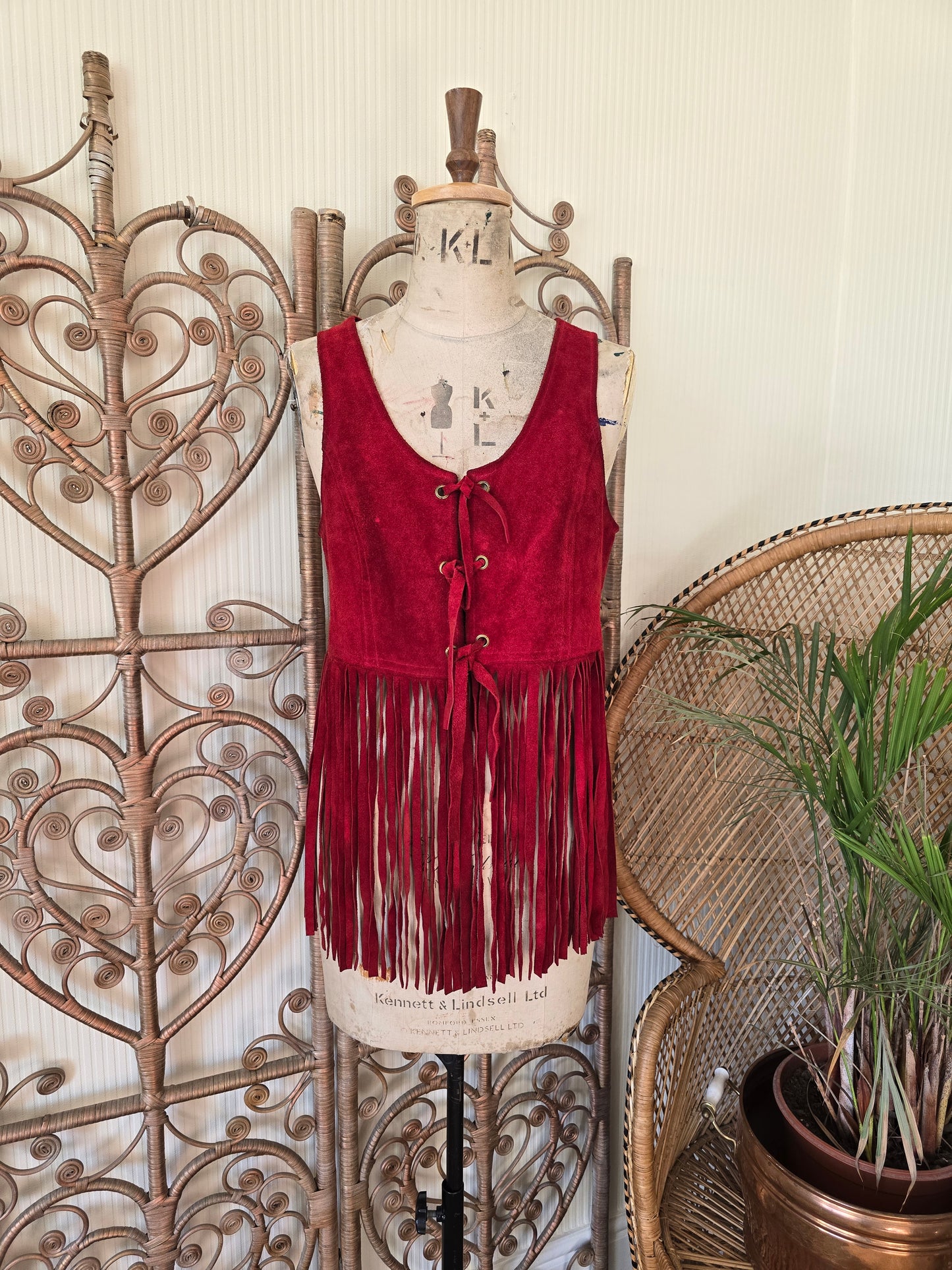 Vintage suede tassel waistcoat