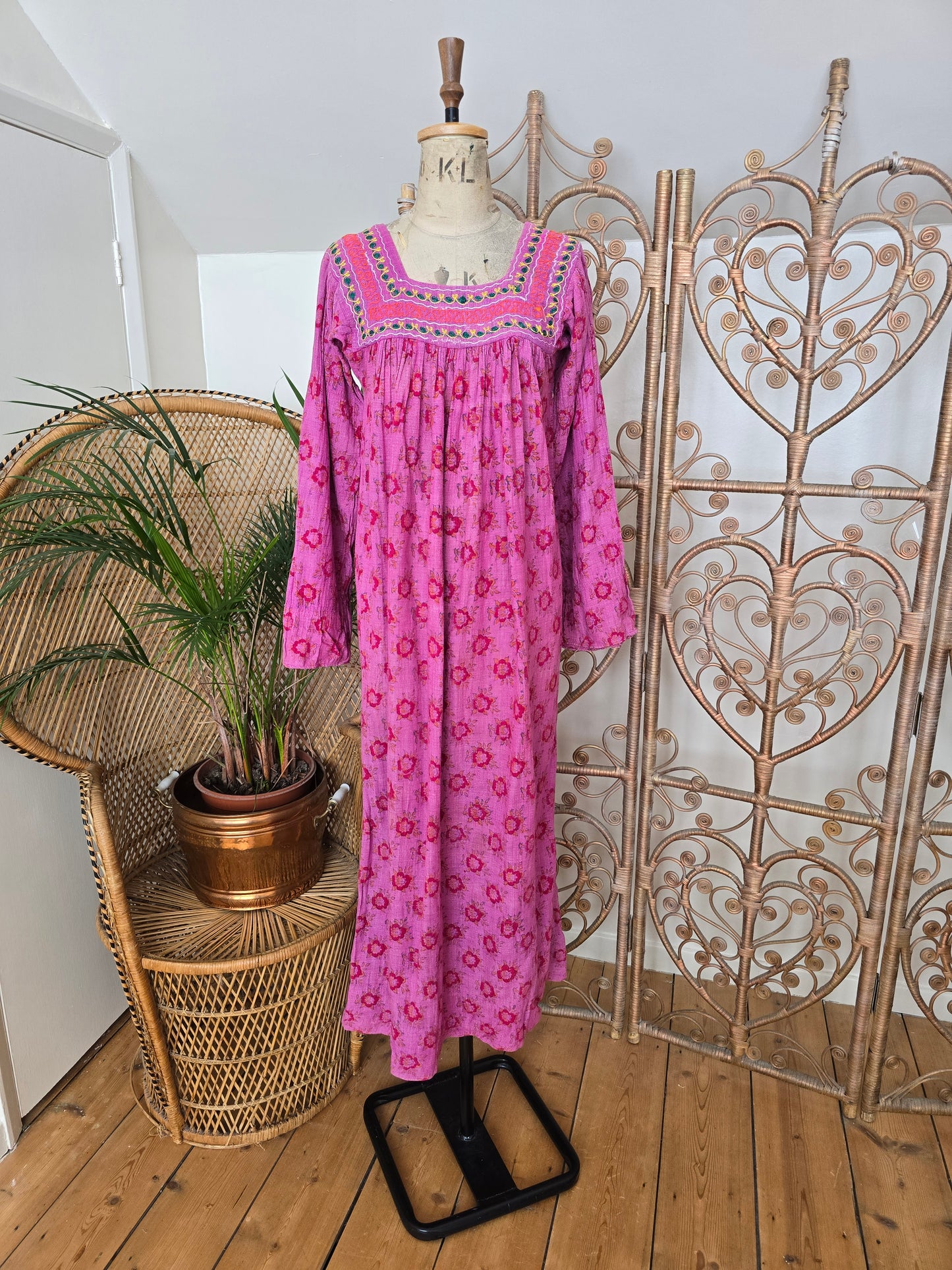 Vintage embroidered cotton dress