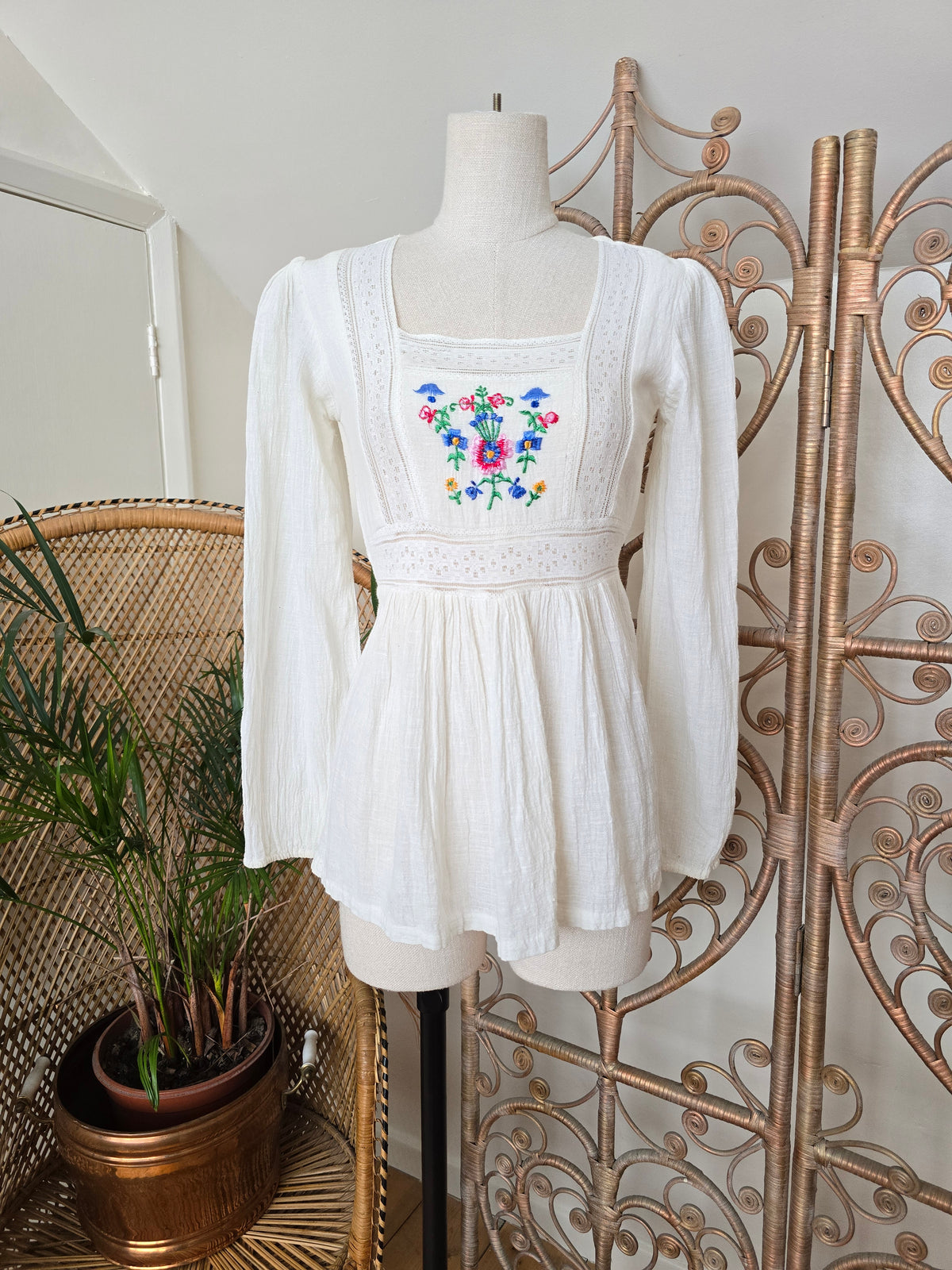 Vintage cheesecloth cotton blouse