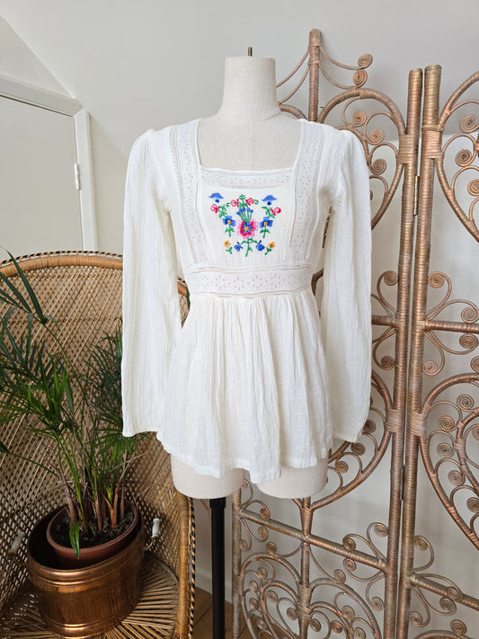 Vintage cheesecloth cotton blouse