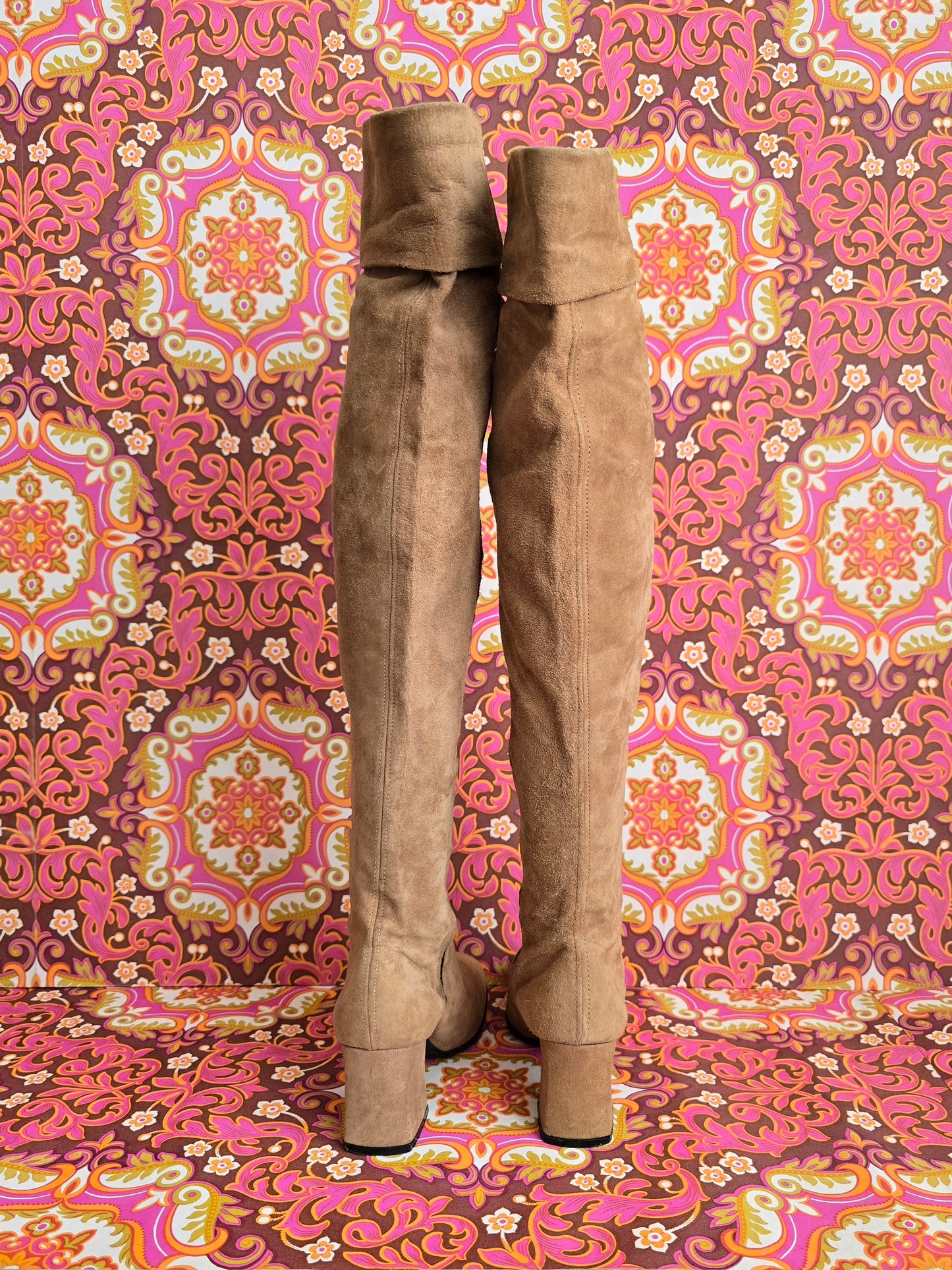 Vintage over the knee suede leather boots size uk 5/6  Eur 38/39 us 7/8