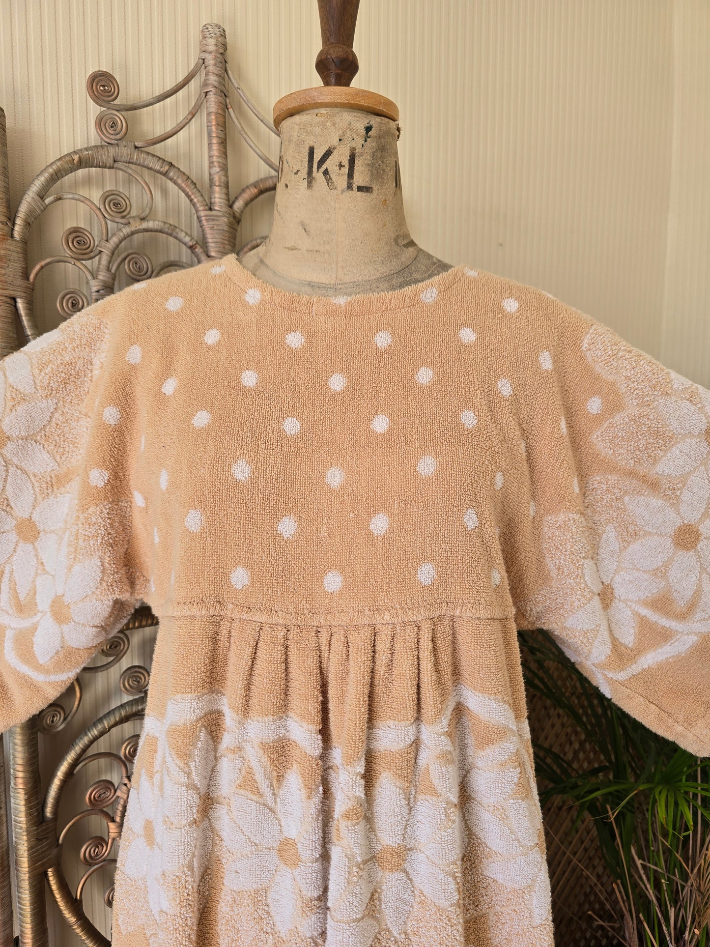 Vintage towelling kaftan dress