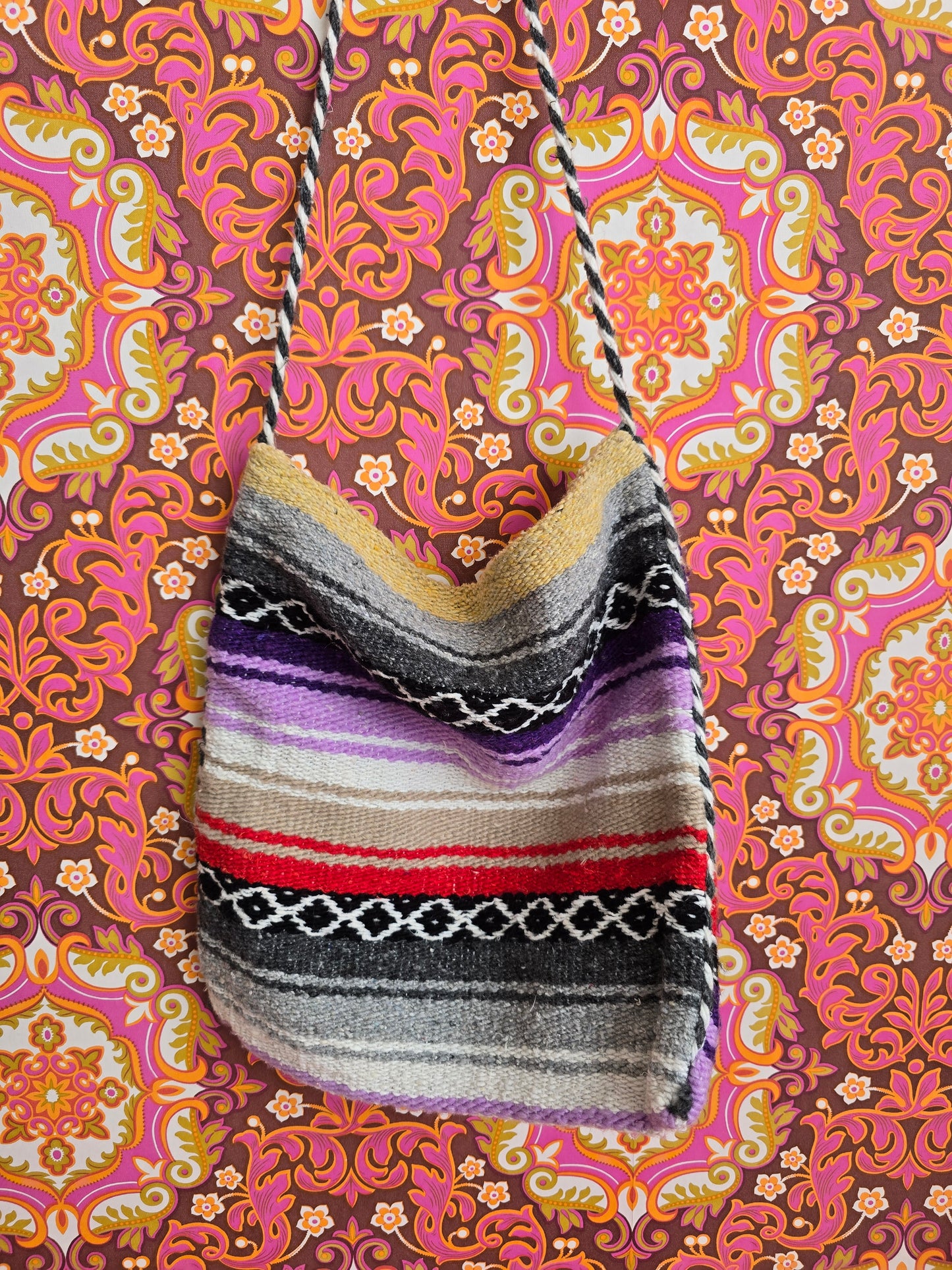 Vintage mexican blanket bag