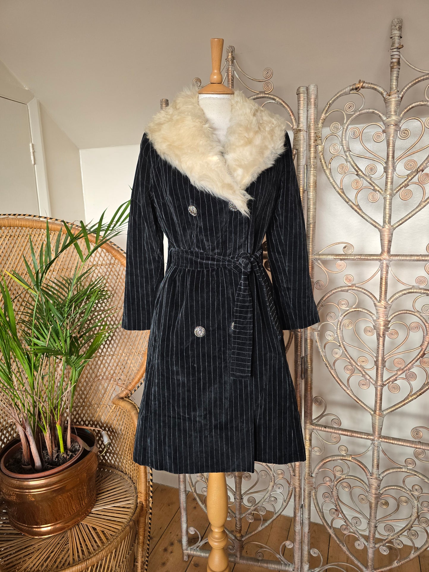 Vintage pinstripe velvet coat