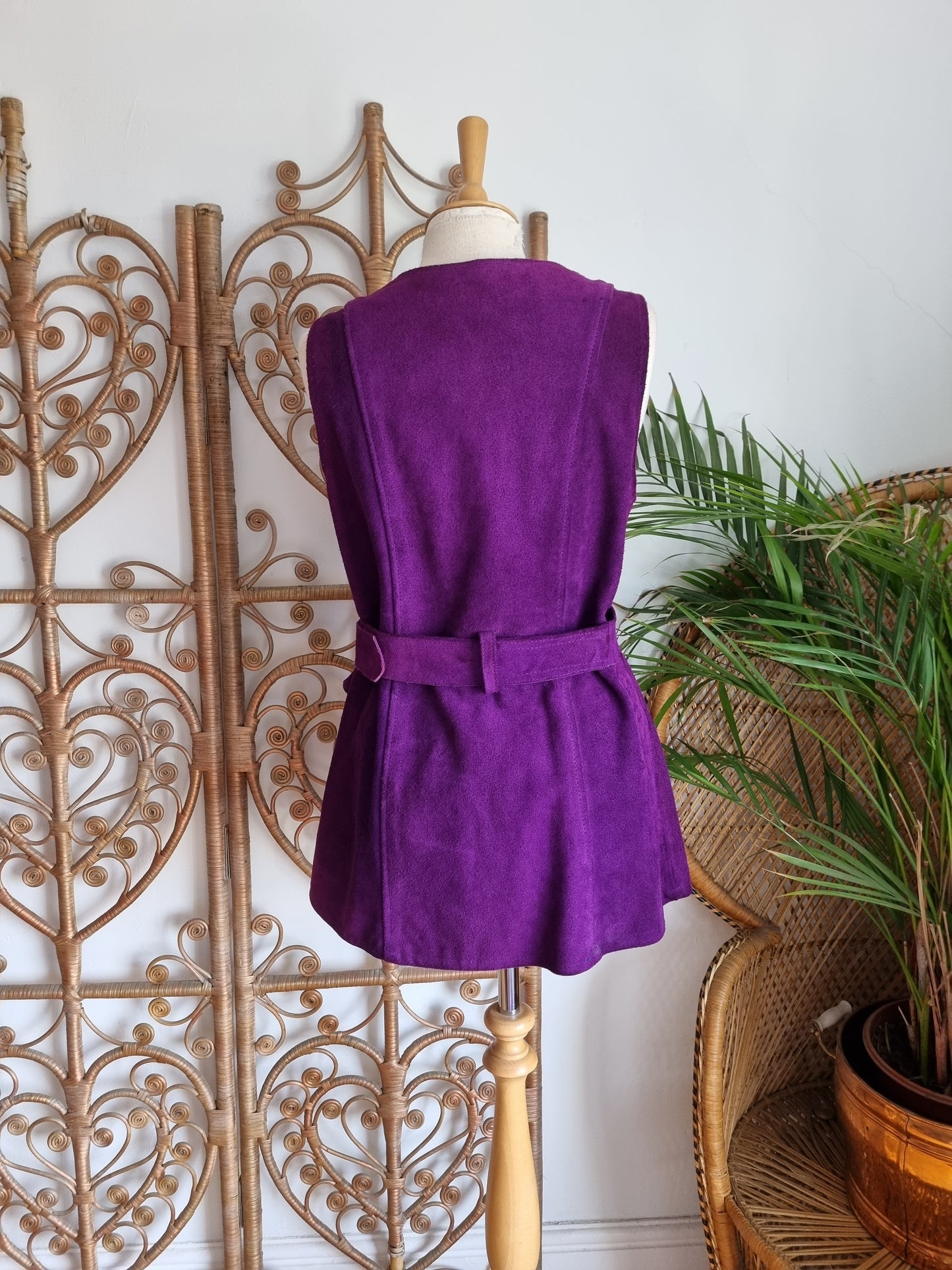 Vintage suede tunic waistcoat