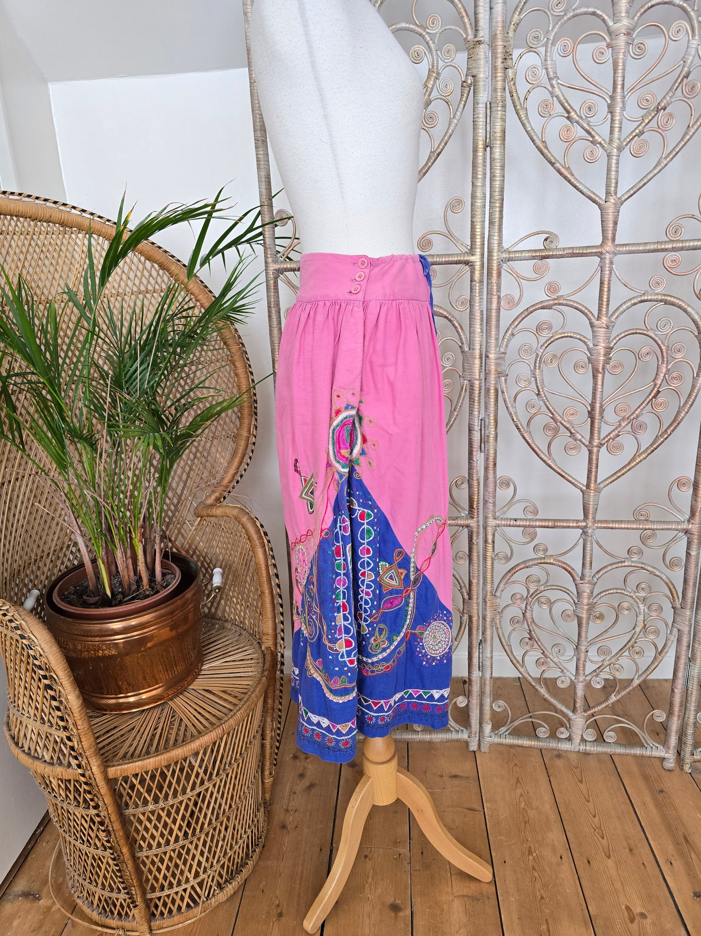 Vintage Anokhi embroidered skirt
