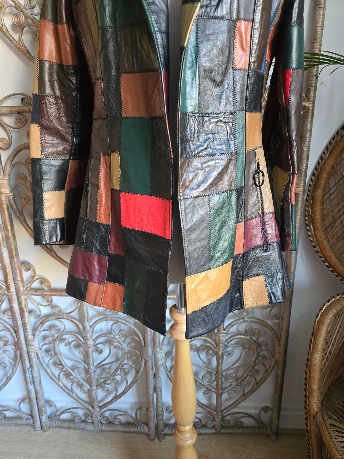 Vintage Patchwork leather jacket