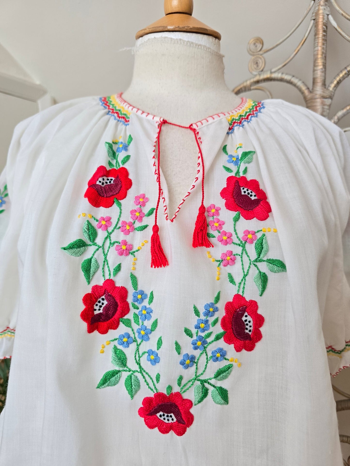 Vintage Hungarian embroidered blouse