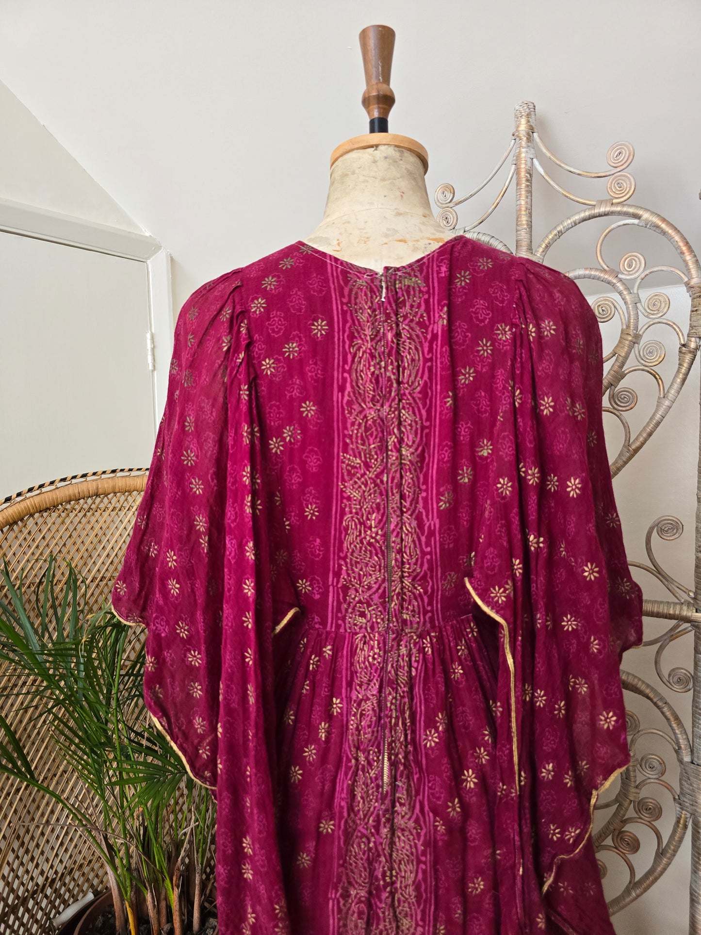 Vintage Ayesha Davar Indian cotton maxi dress