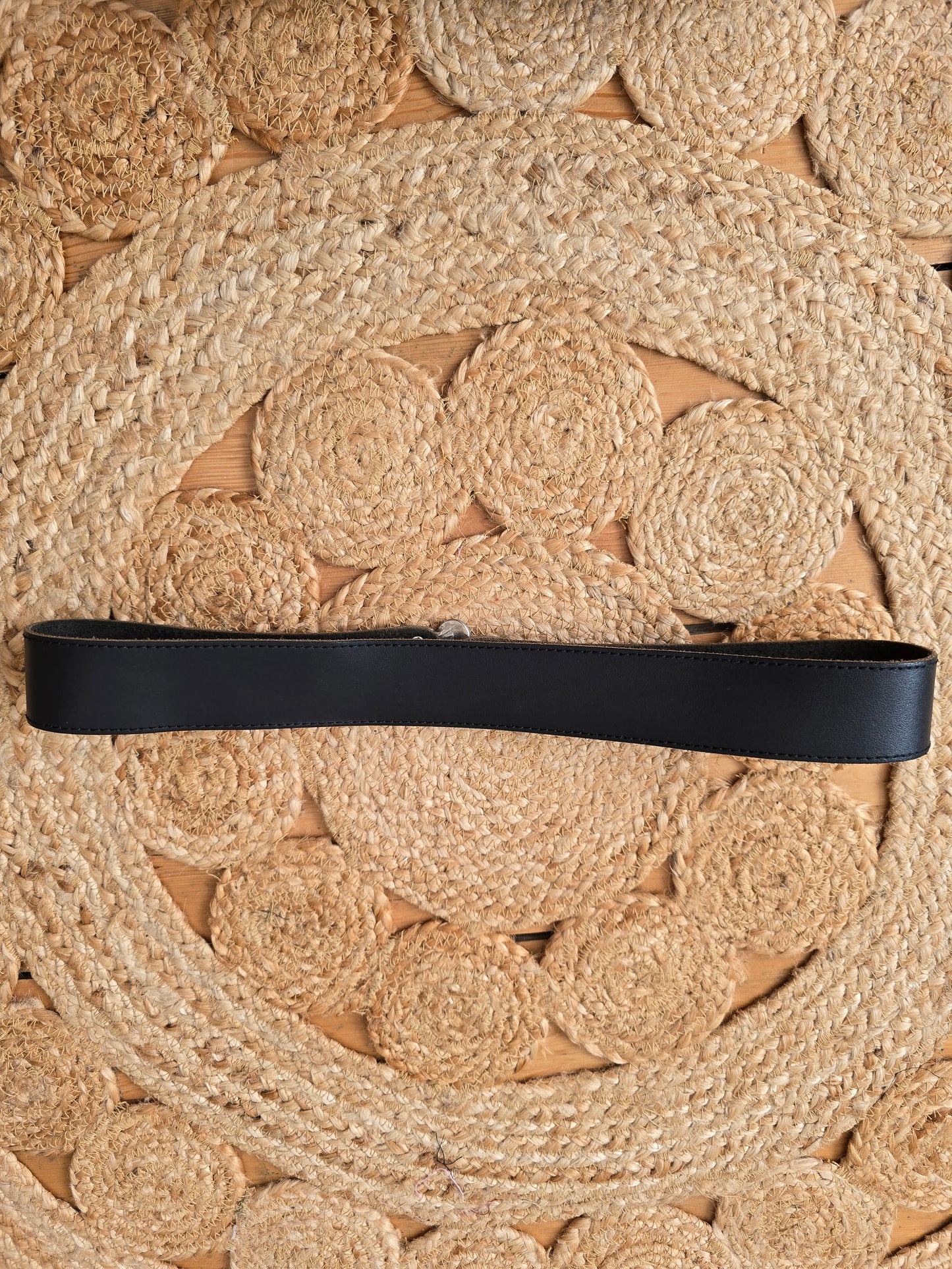 Vintage black indian waist leather belt