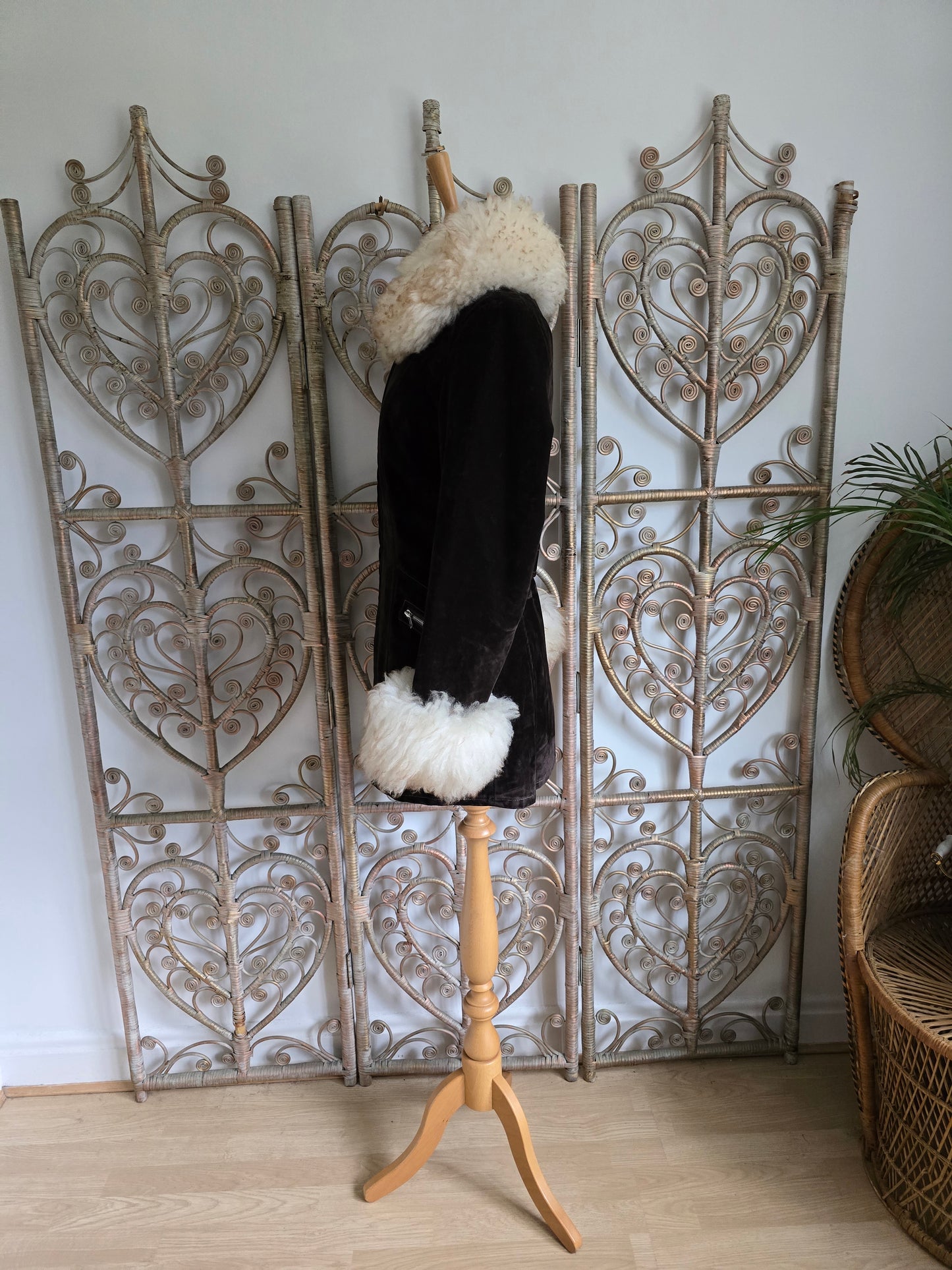 Vintage faux fur/suede velvet coat