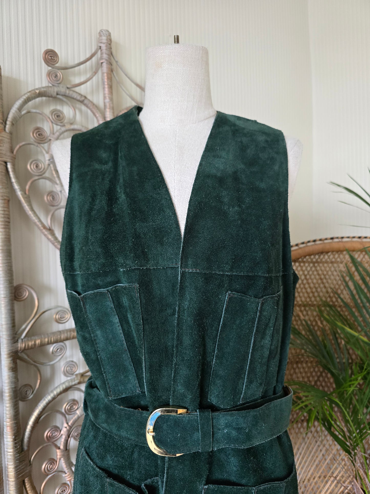 Vintage suede tunic waistcoat