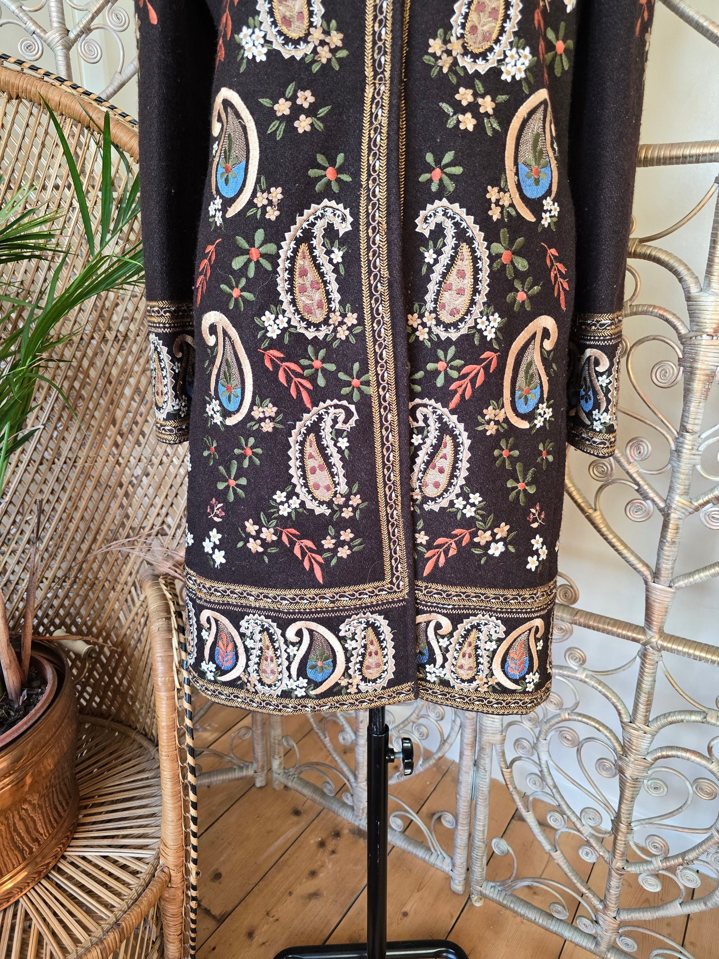 Vintage y2k Embroidered wool coat
