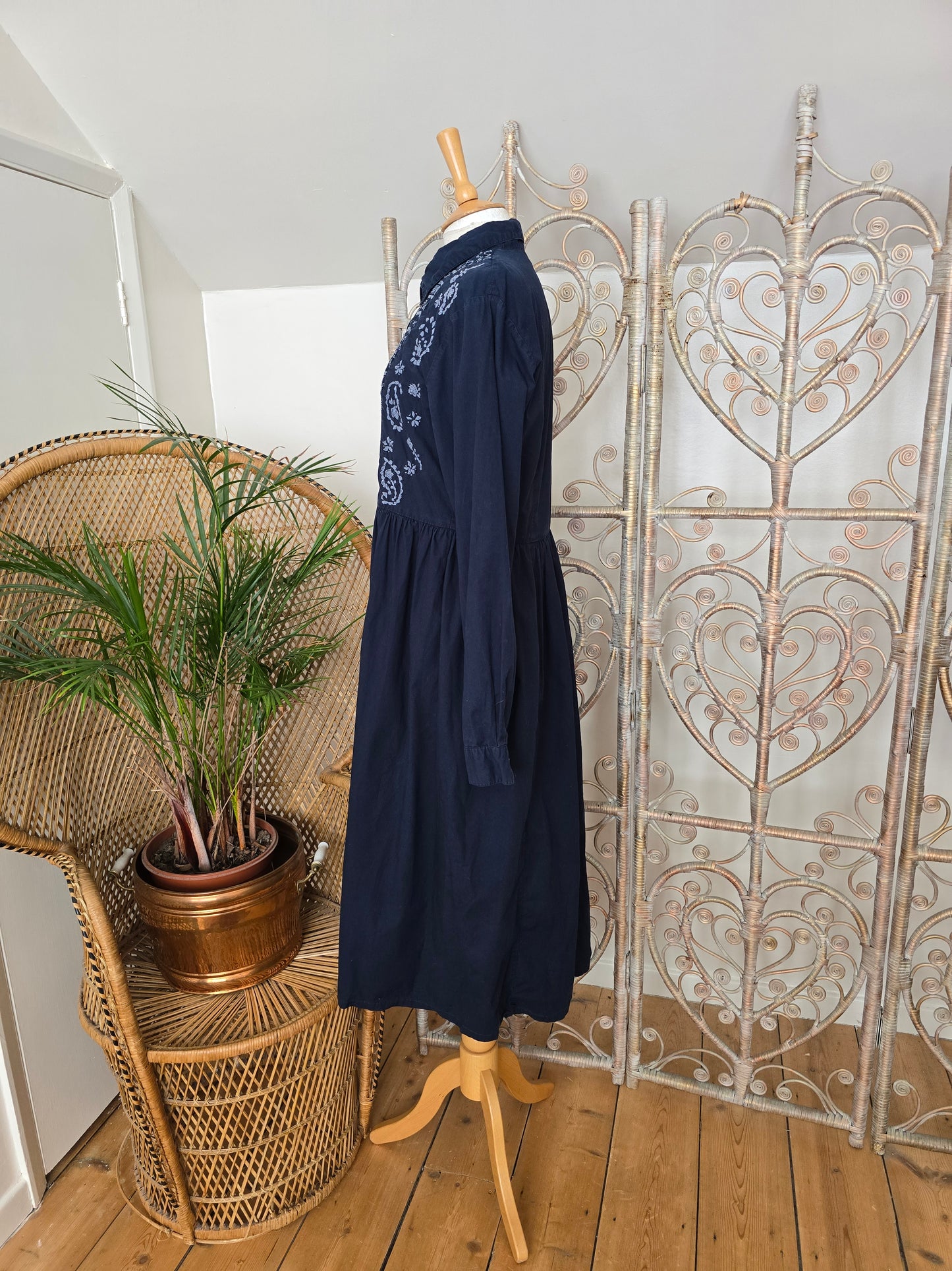 Vintage Monsoon shirring smock dress