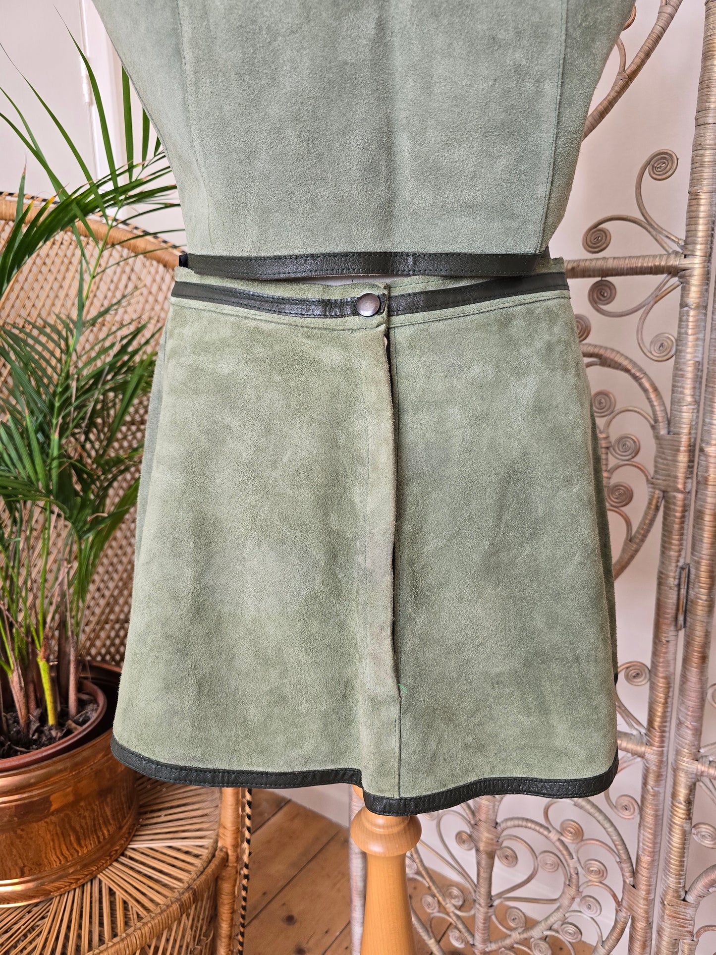 Vintage 60s suede waistcoat skirt